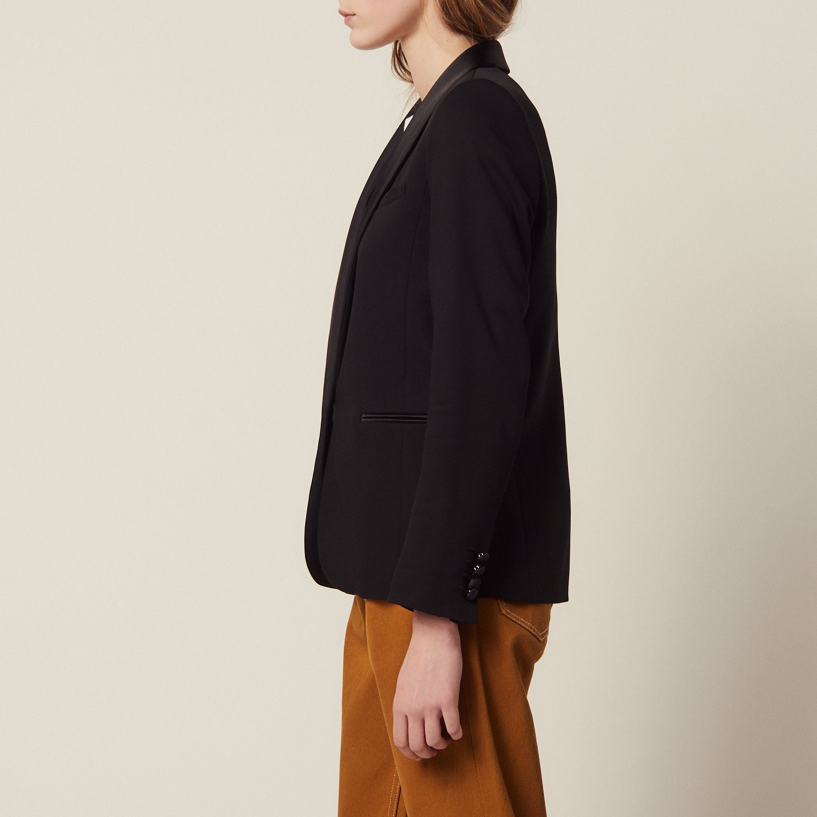 Veste de smoking à empiècement satin Sandro seconde main