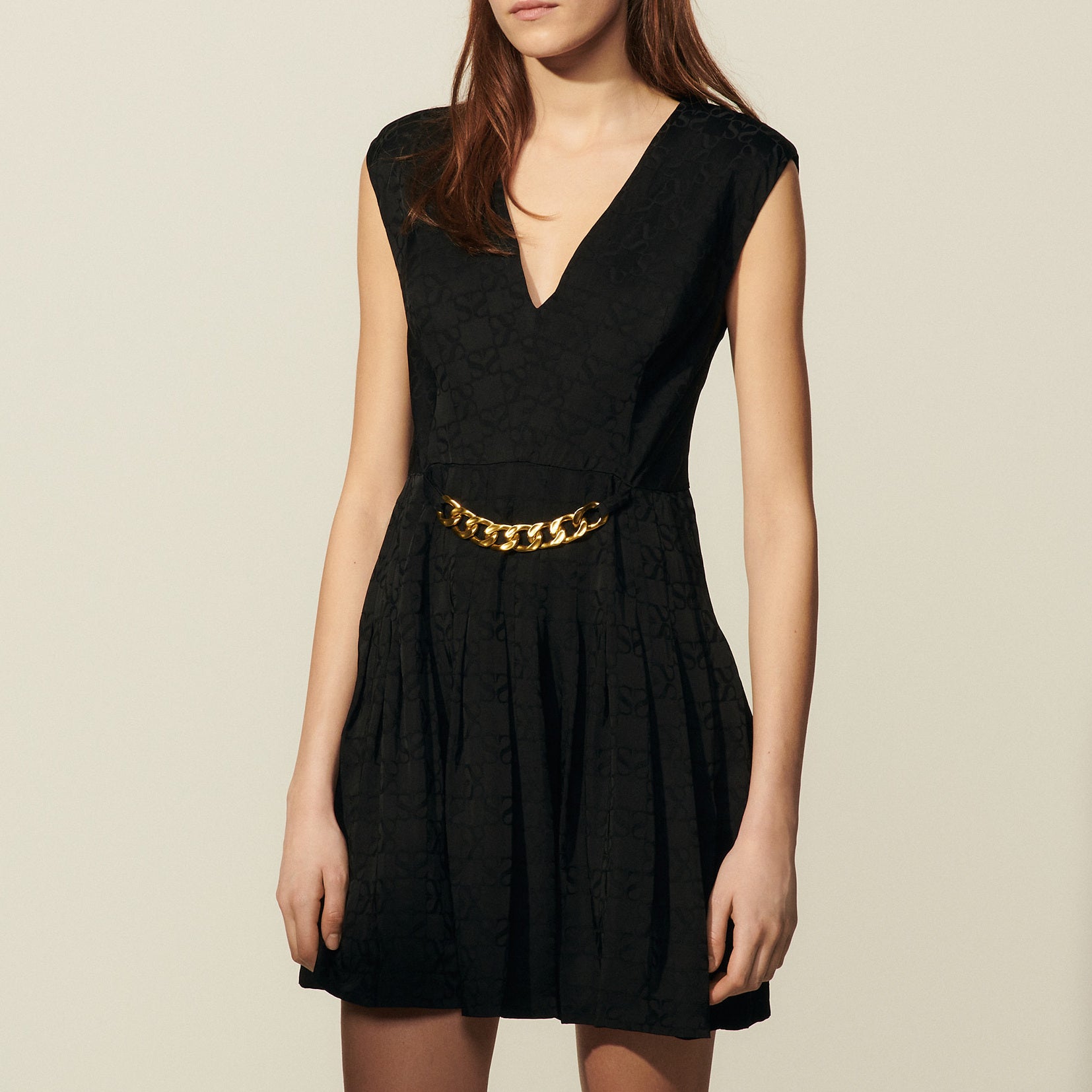 Robe courte en jacquard ton sur ton Sandro seconde main