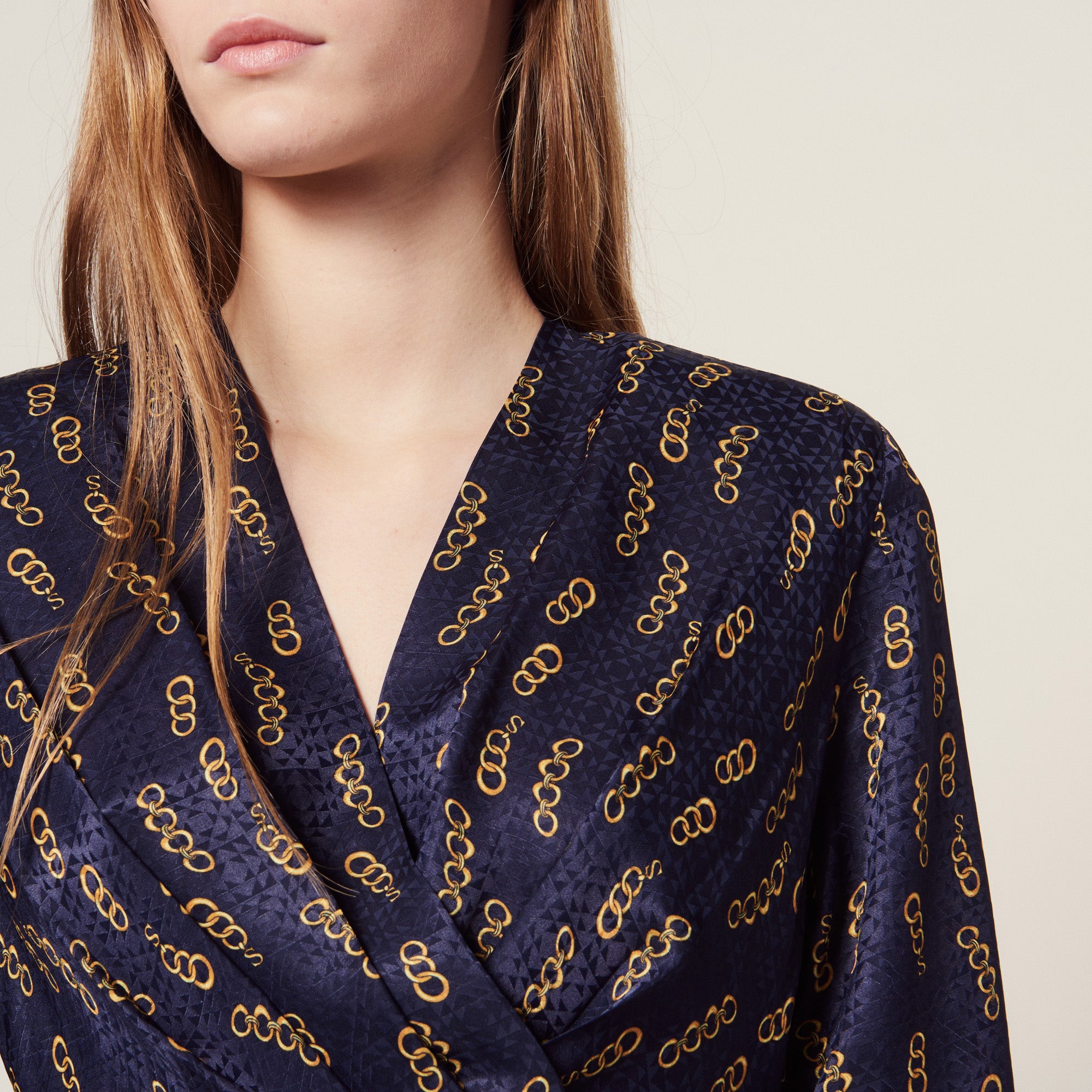 Robe courte imprimée à volants Sandro seconde main