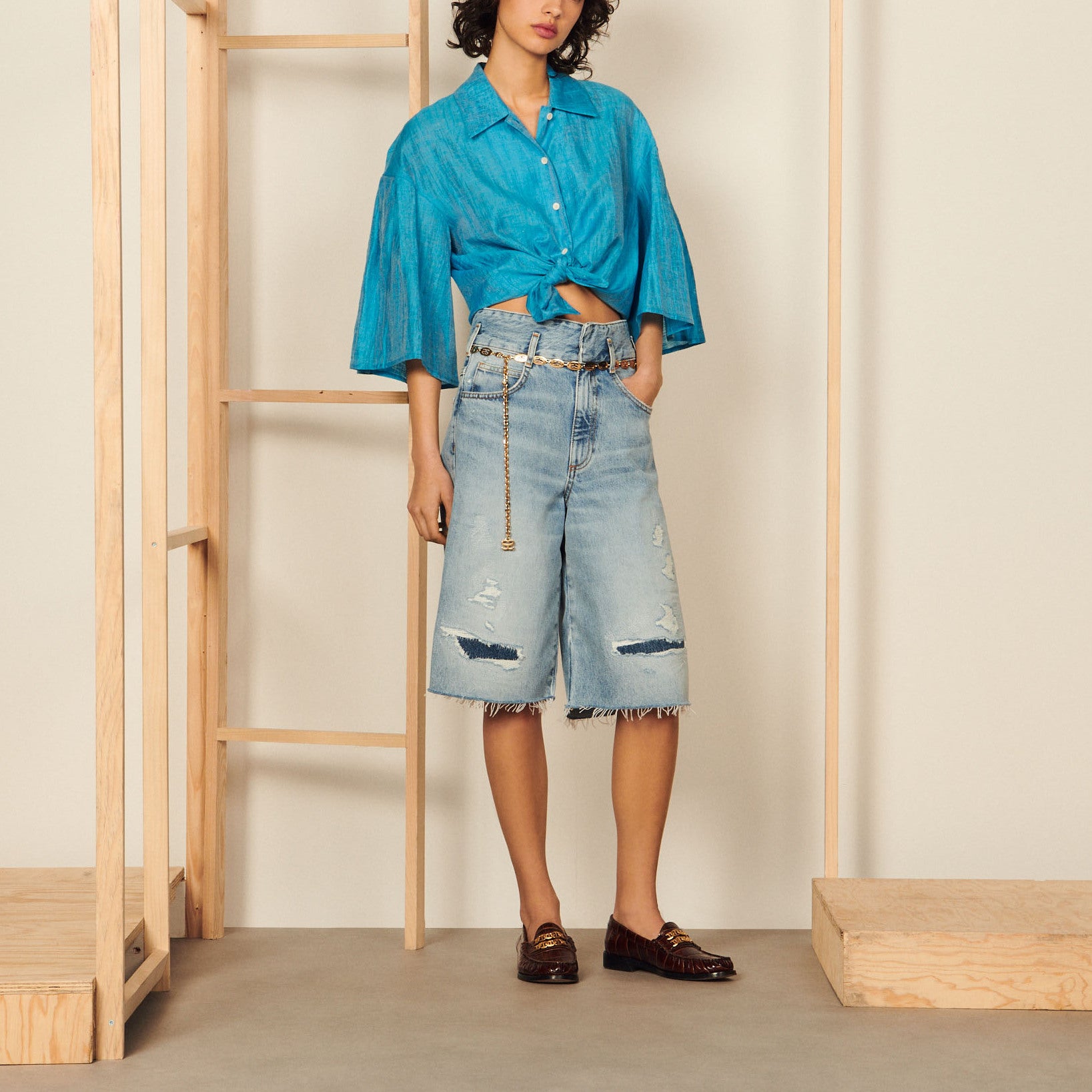 Chemise fluide en soie Sandro seconde main