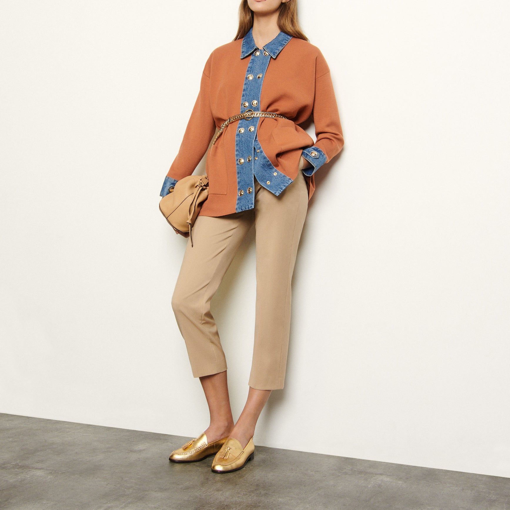 Cardigan oversize à empiècements Jean Sandro seconde main