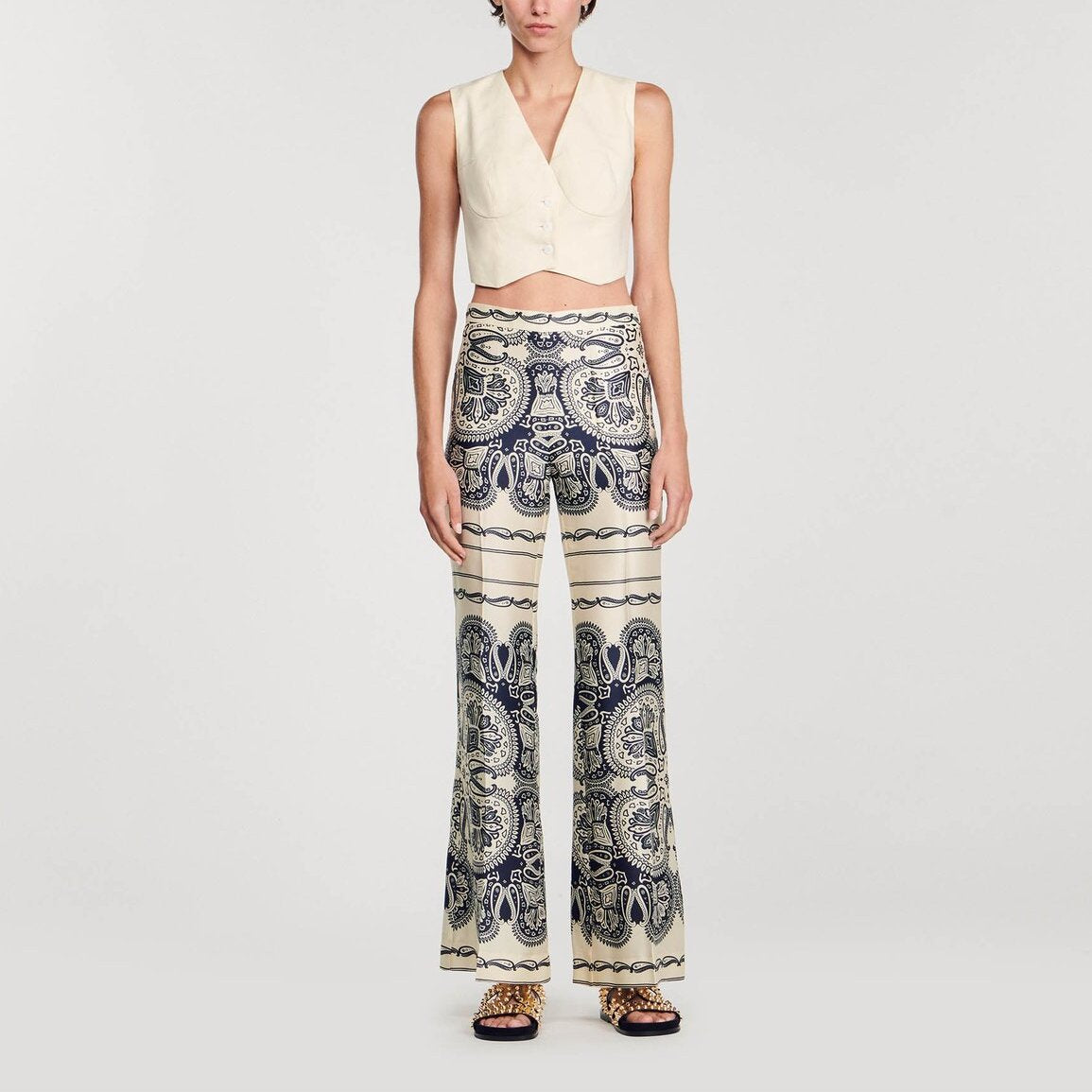 Pantalon fluide imprimé Sandro seconde main