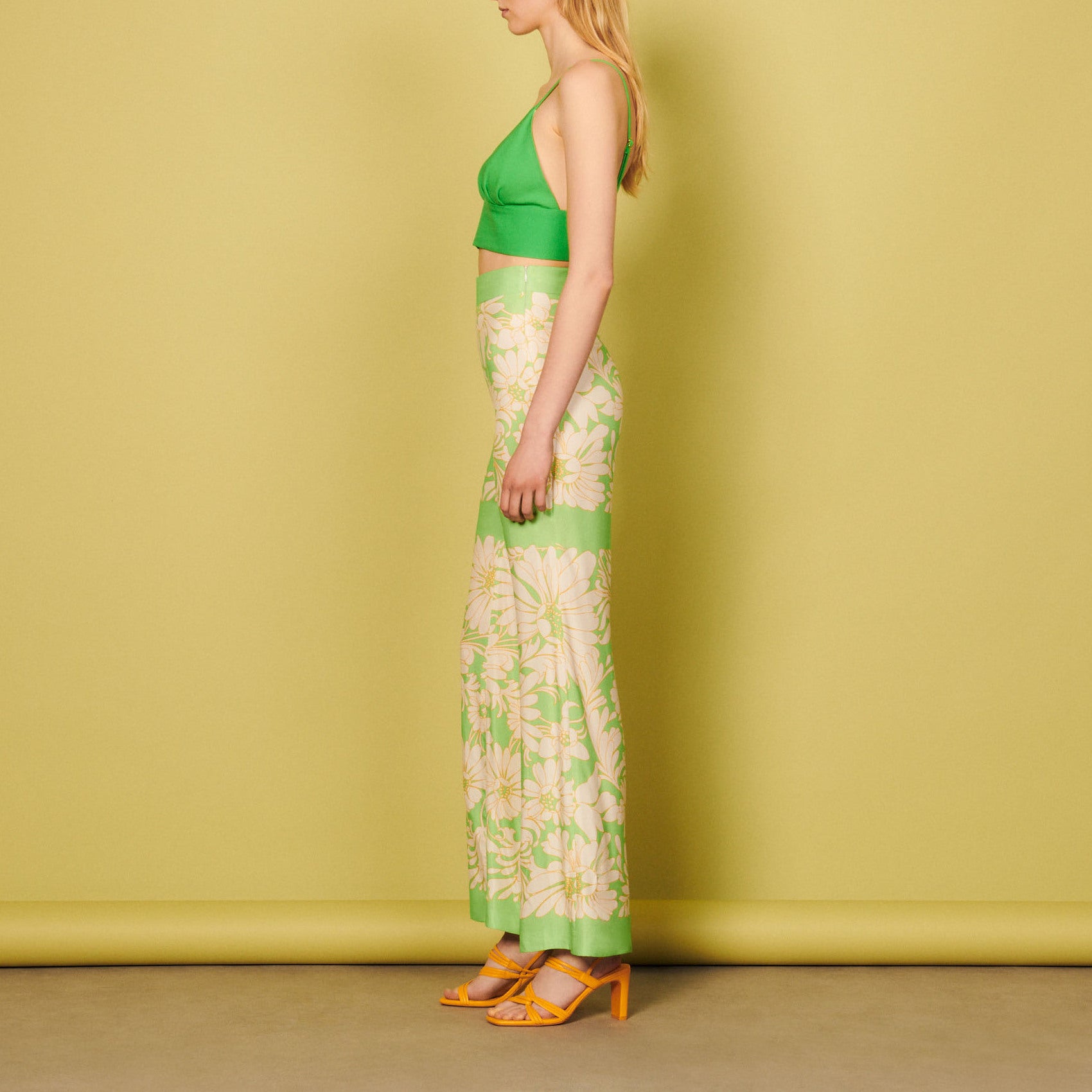 Pantalon fluide imprimé daisy Sandro seconde main