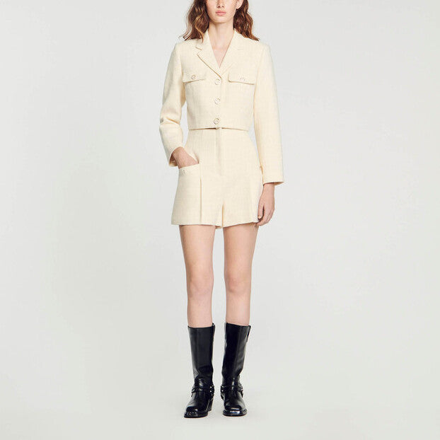 Short taille haute en tweed Sandro seconde main