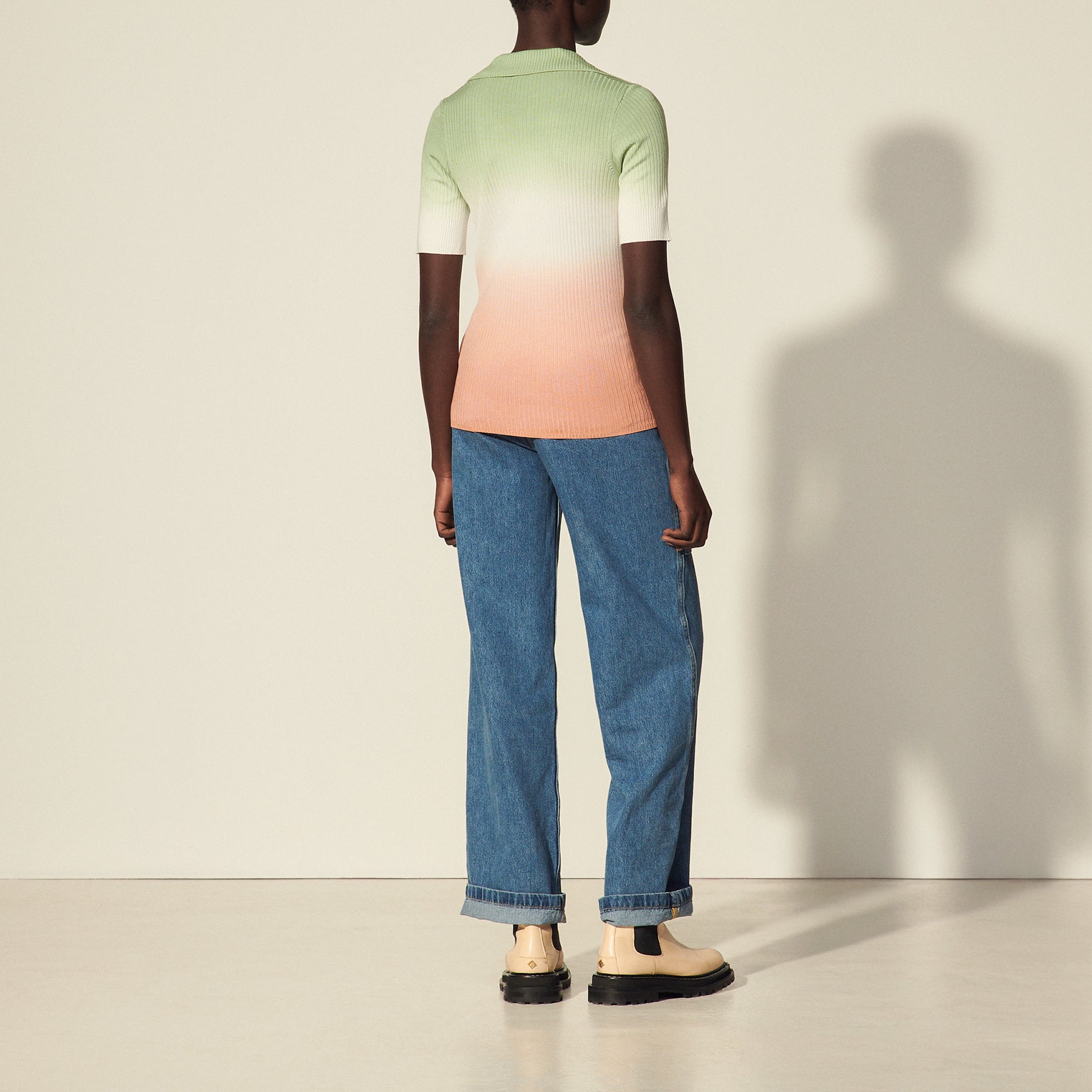 Cardigan tie and dye à côtes Sandro seconde main