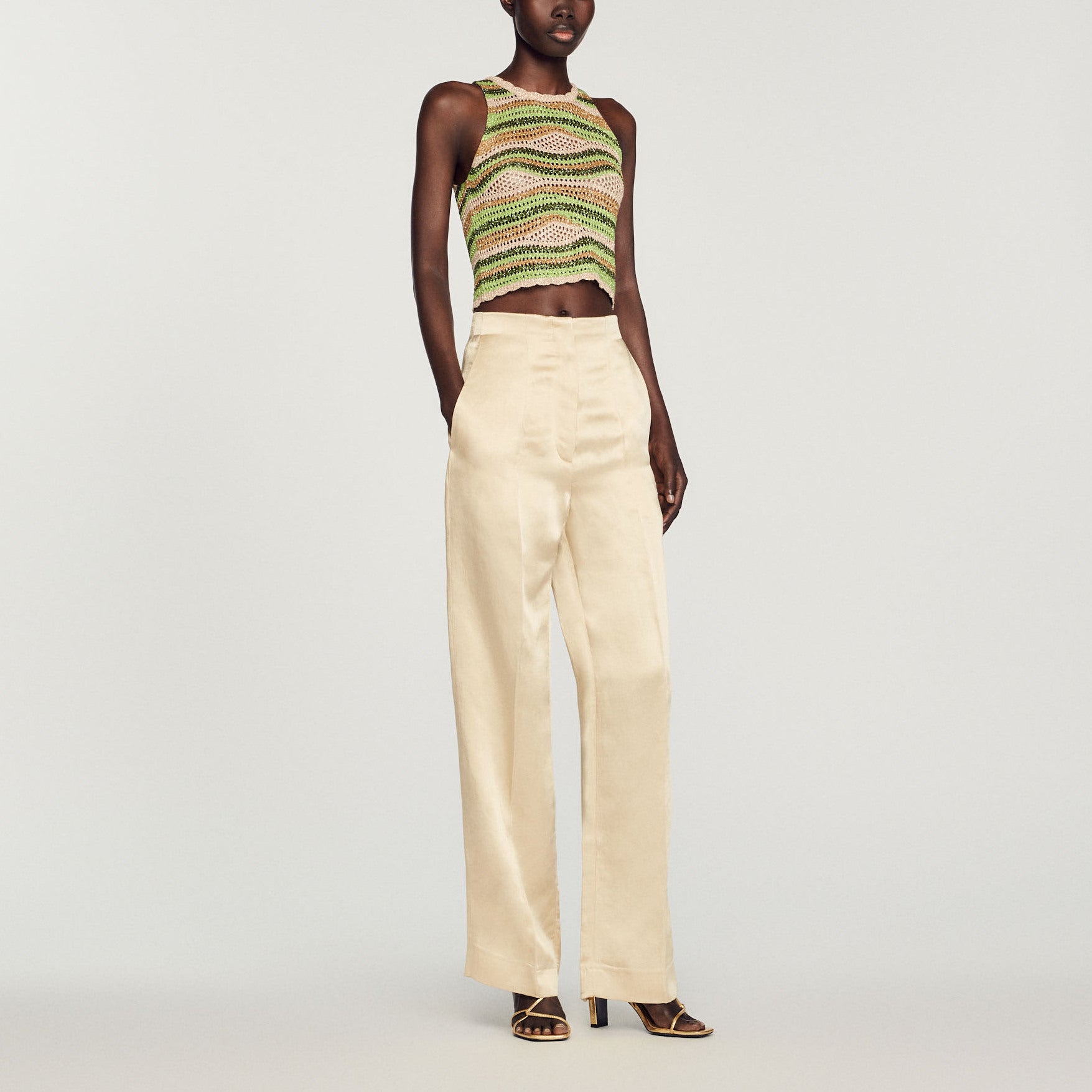 Pantalon taille haute Sandro seconde main