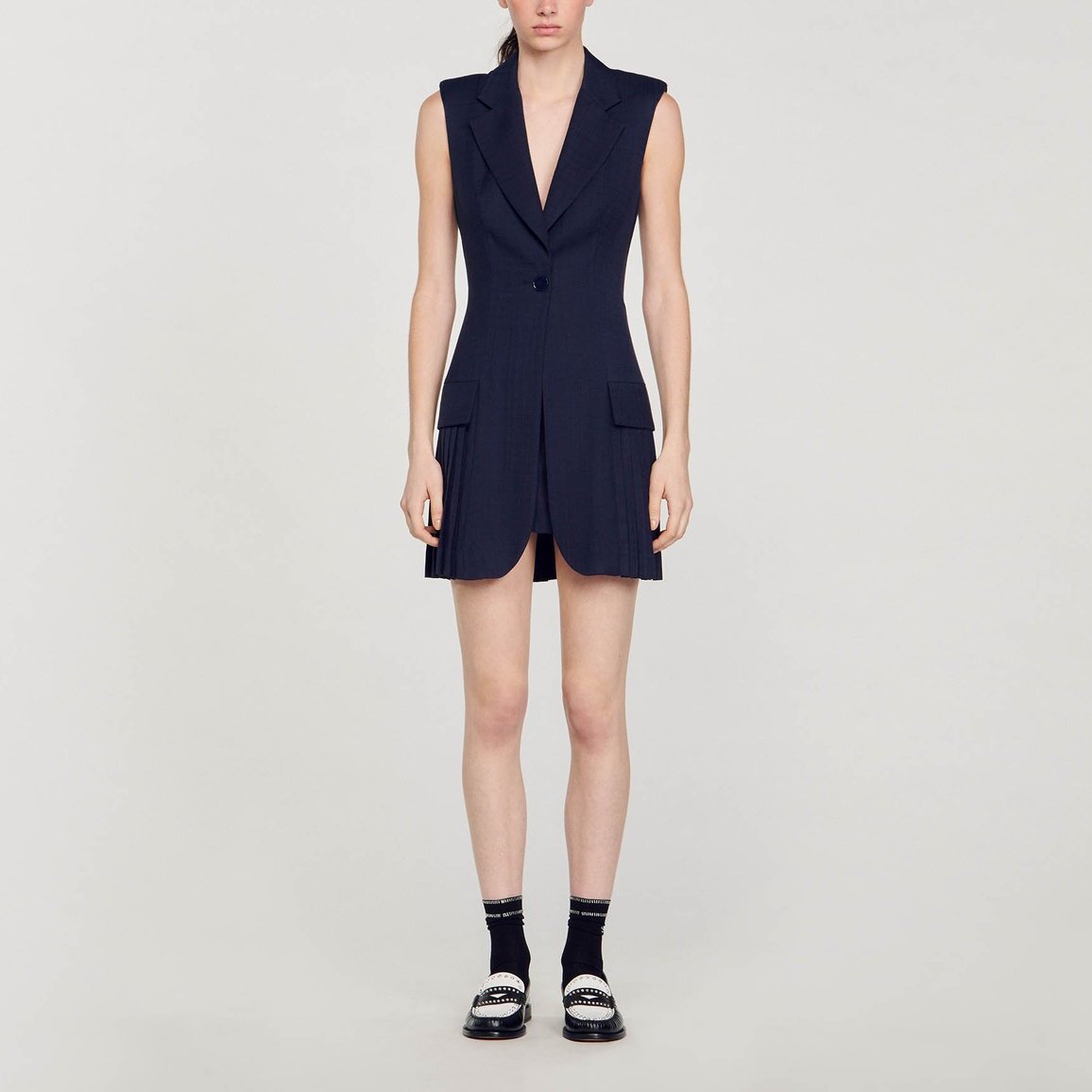 Robe courte tailleur plissée Sandro seconde main