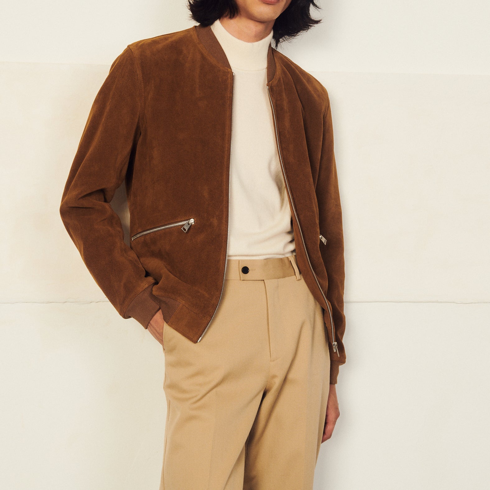 Blouson en cuir Sandro seconde main