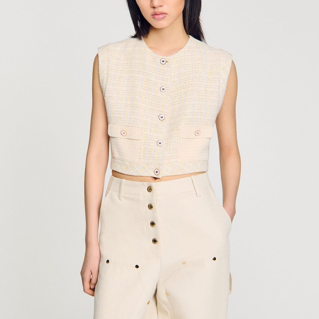 Veston en tweed fantaisie Sandro seconde main