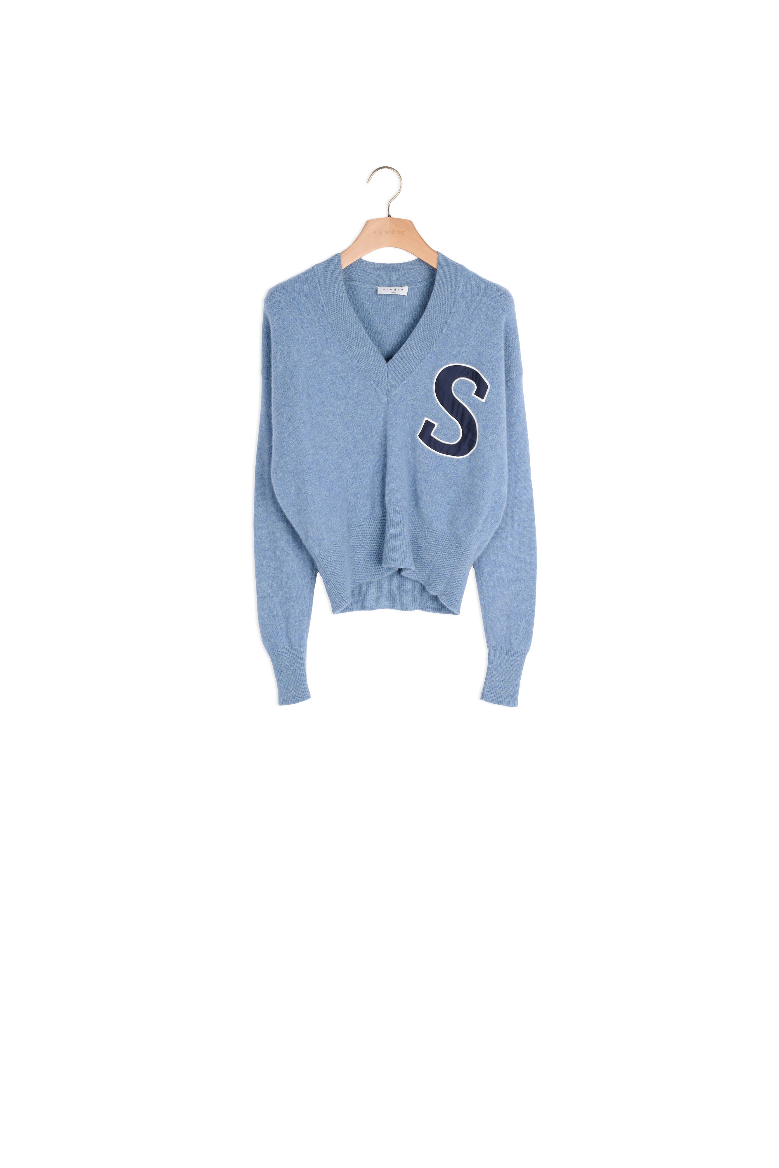 Pull col V en laine Sandro seconde main