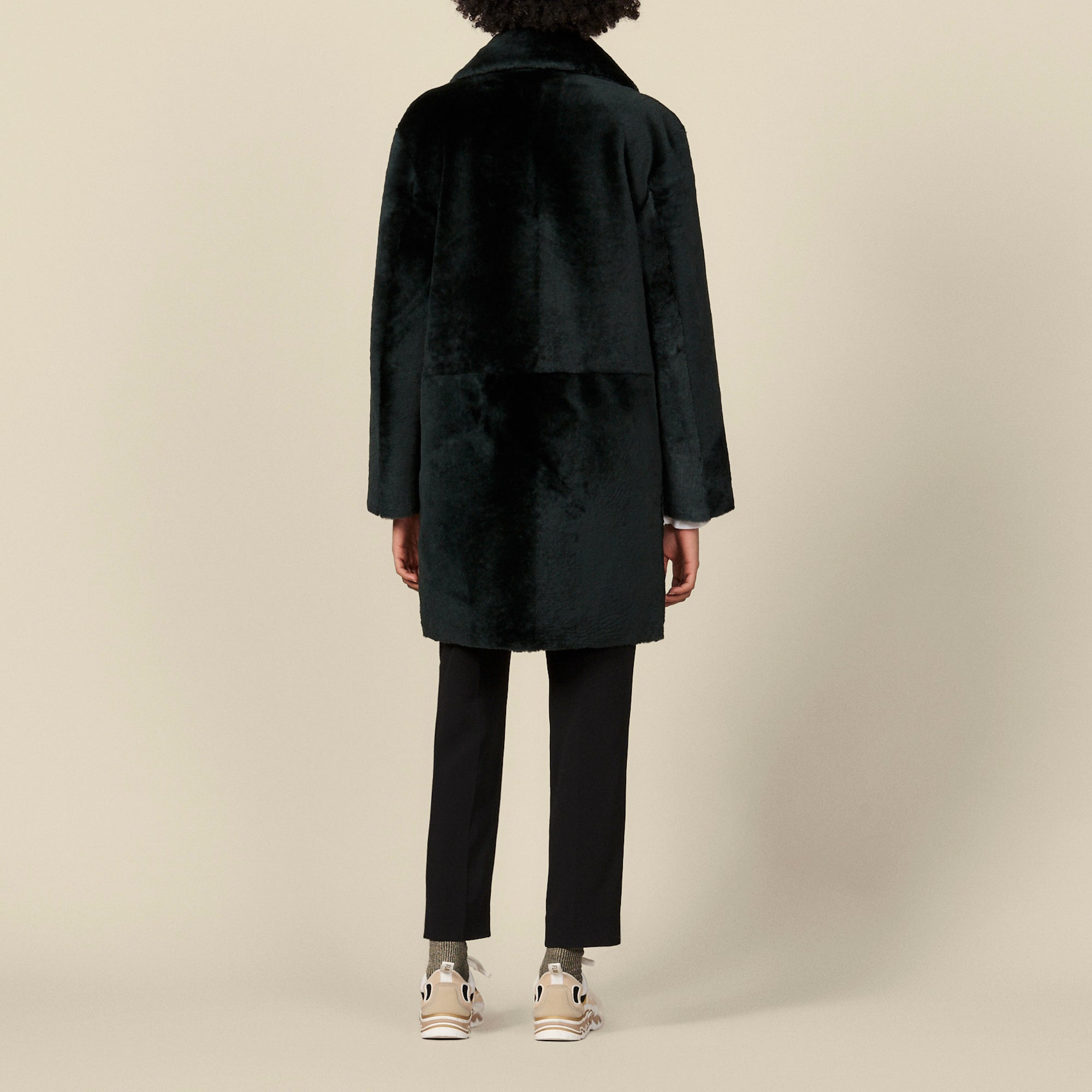 Manteau en peau lainée mi long Sandro seconde main