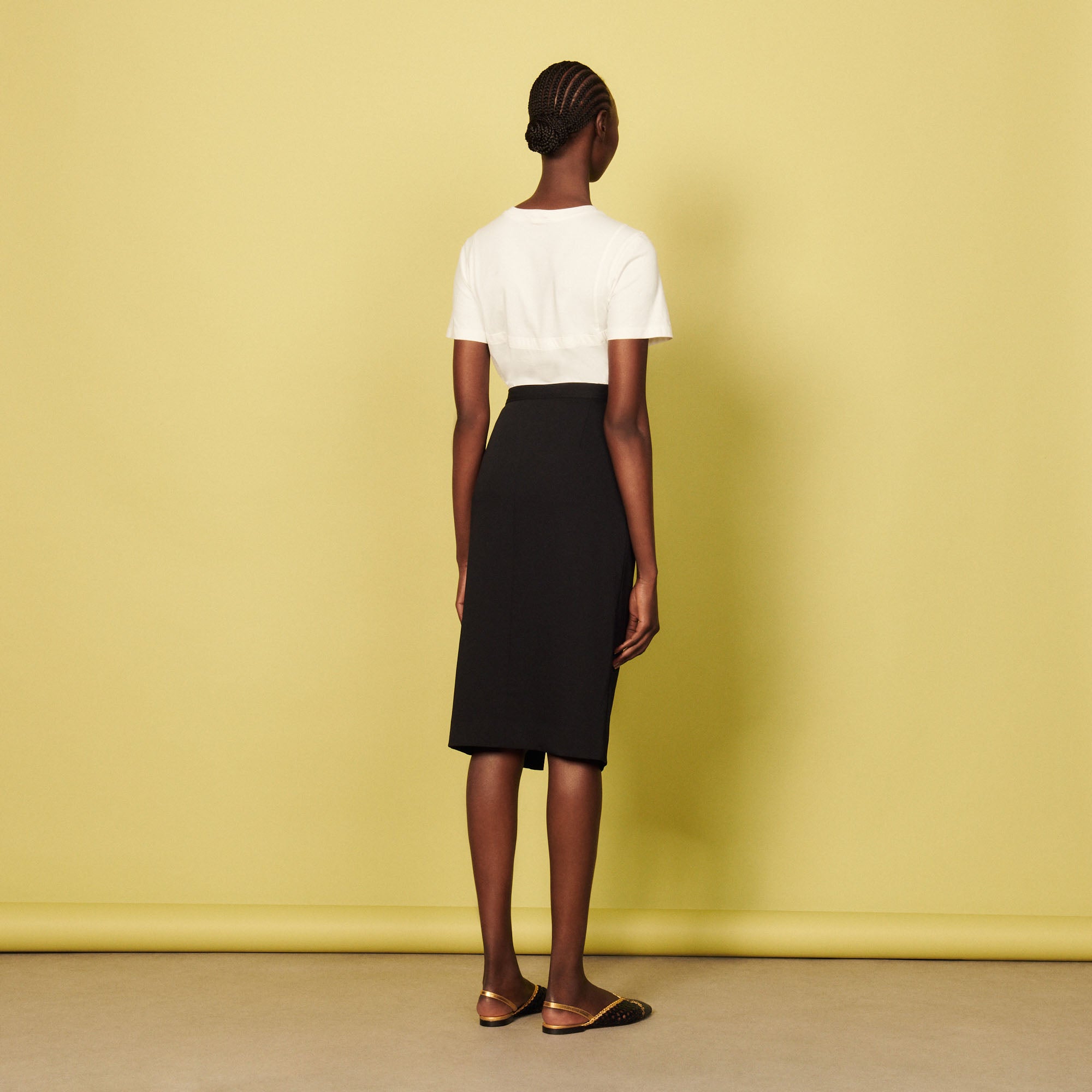 Jupe midi crayon volantée Sandro seconde main