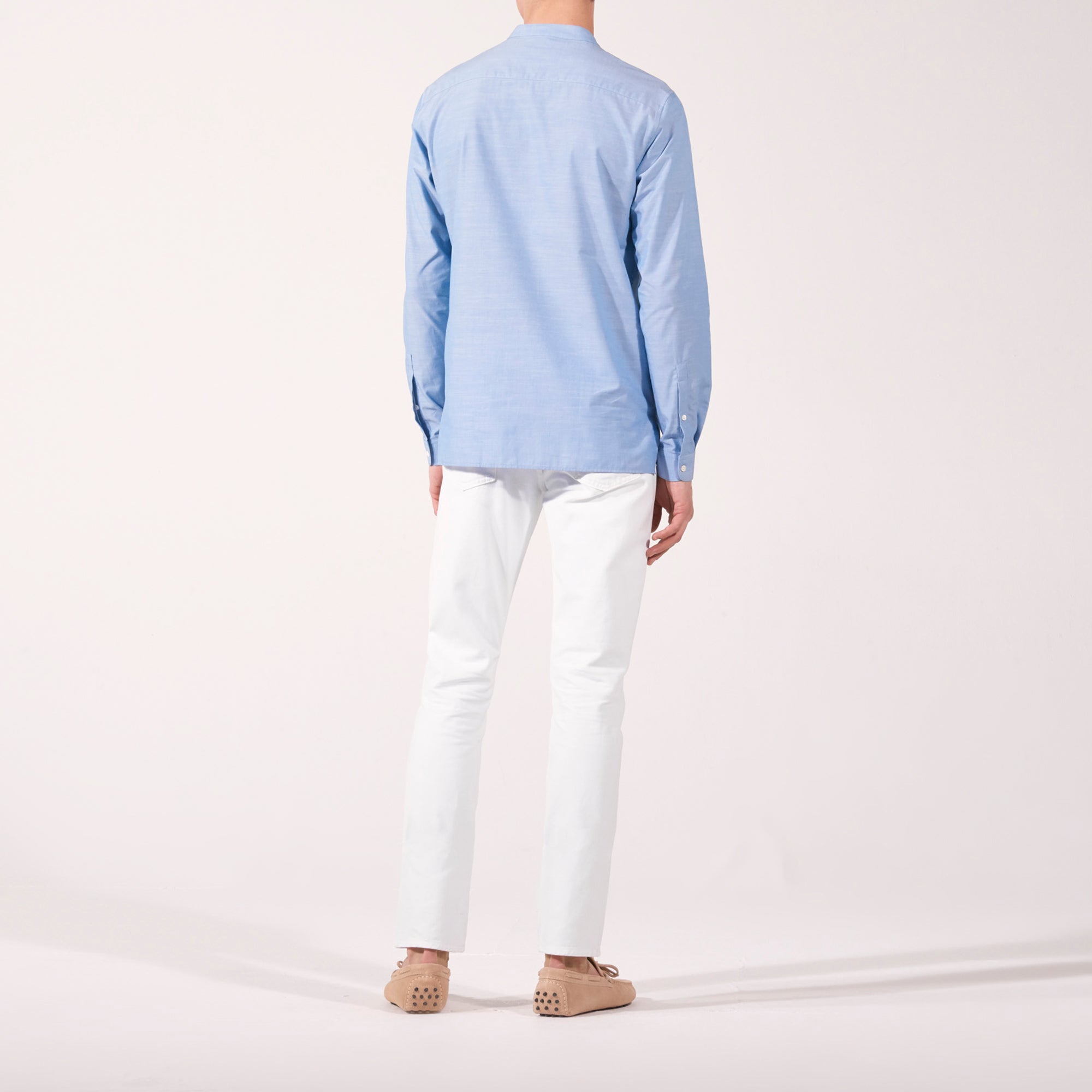 Chemise à col mao en chambray Sandro seconde main