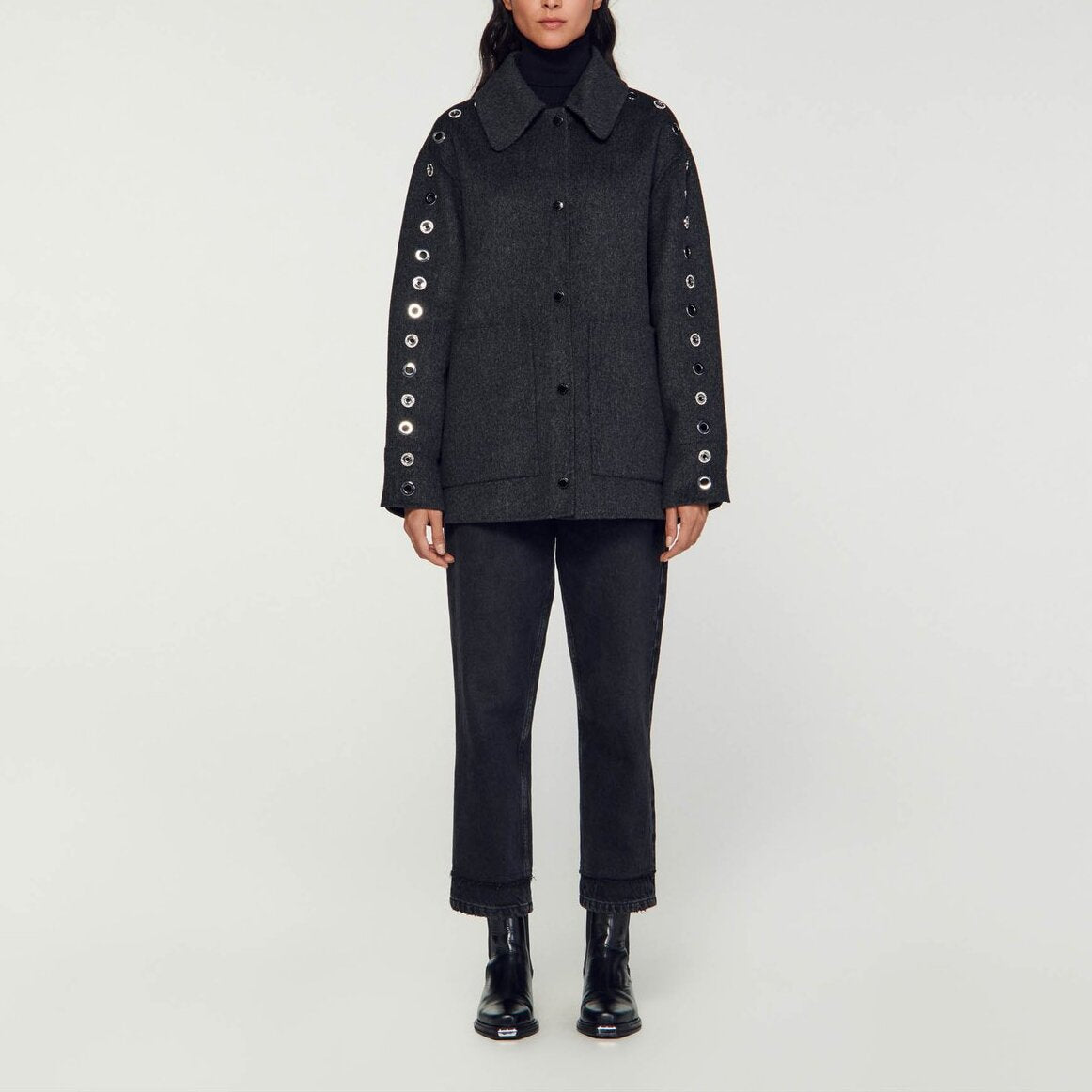 Manteau oversize à œillets Sandro seconde main