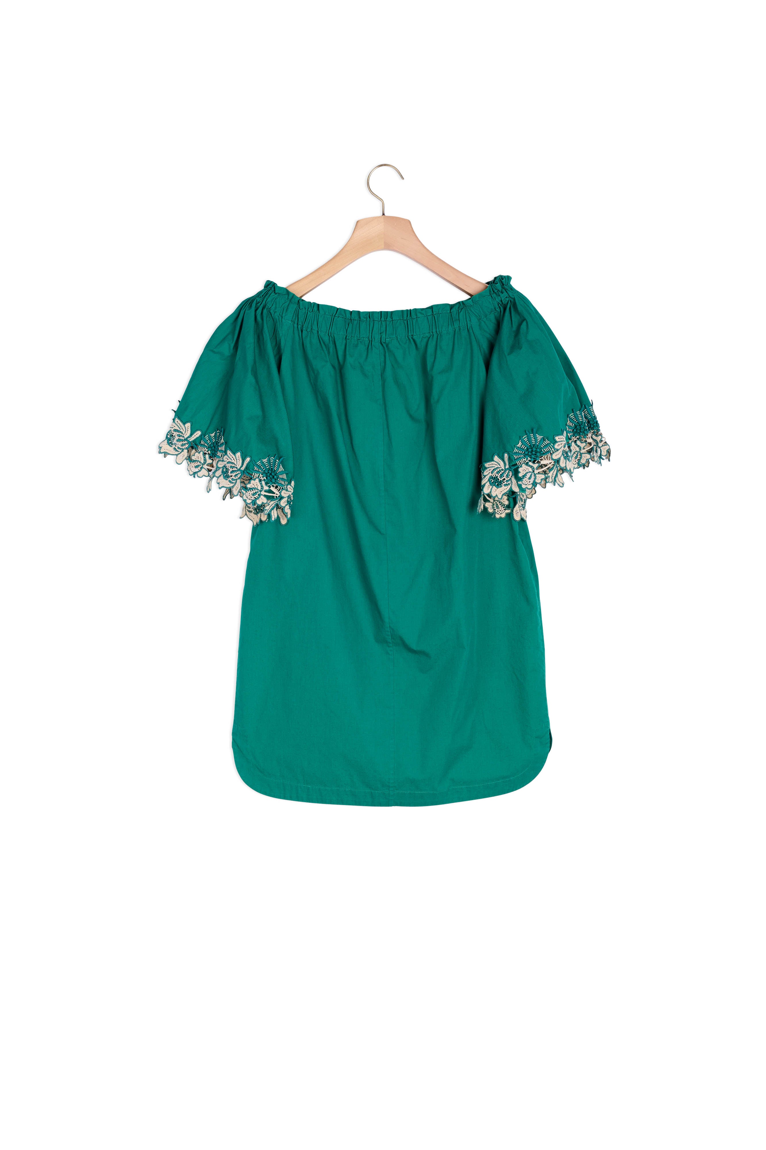 Robe en coton bustier et manches brodées Sandro seconde main