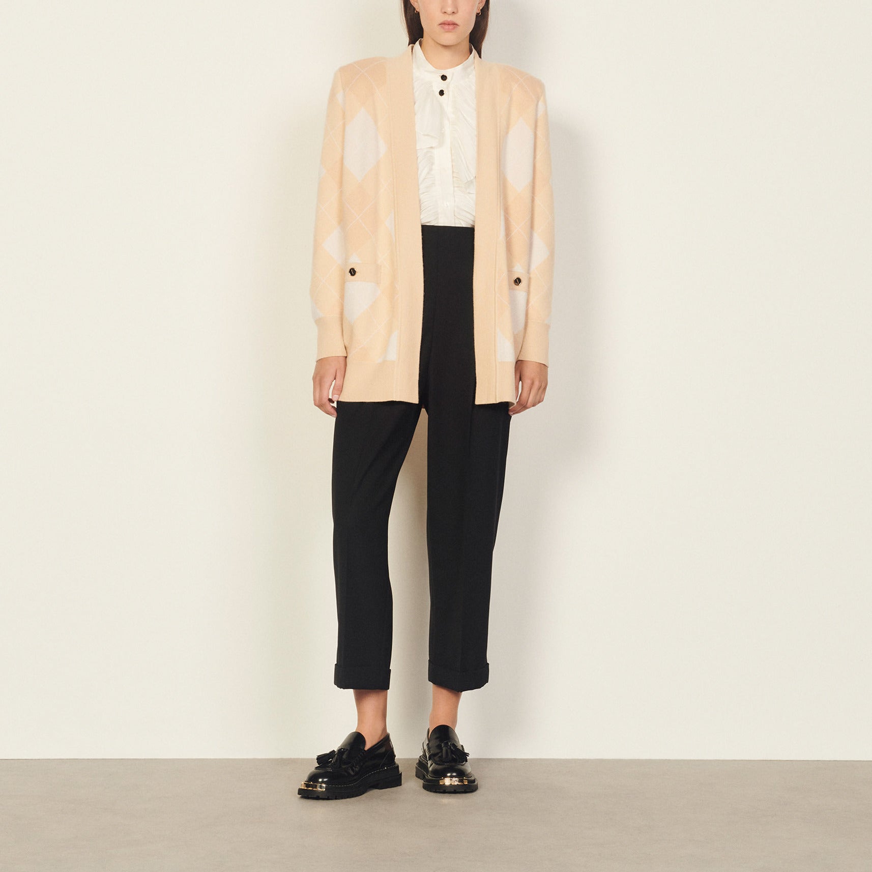 Cardi coat à motifs jacquard Sandro seconde main