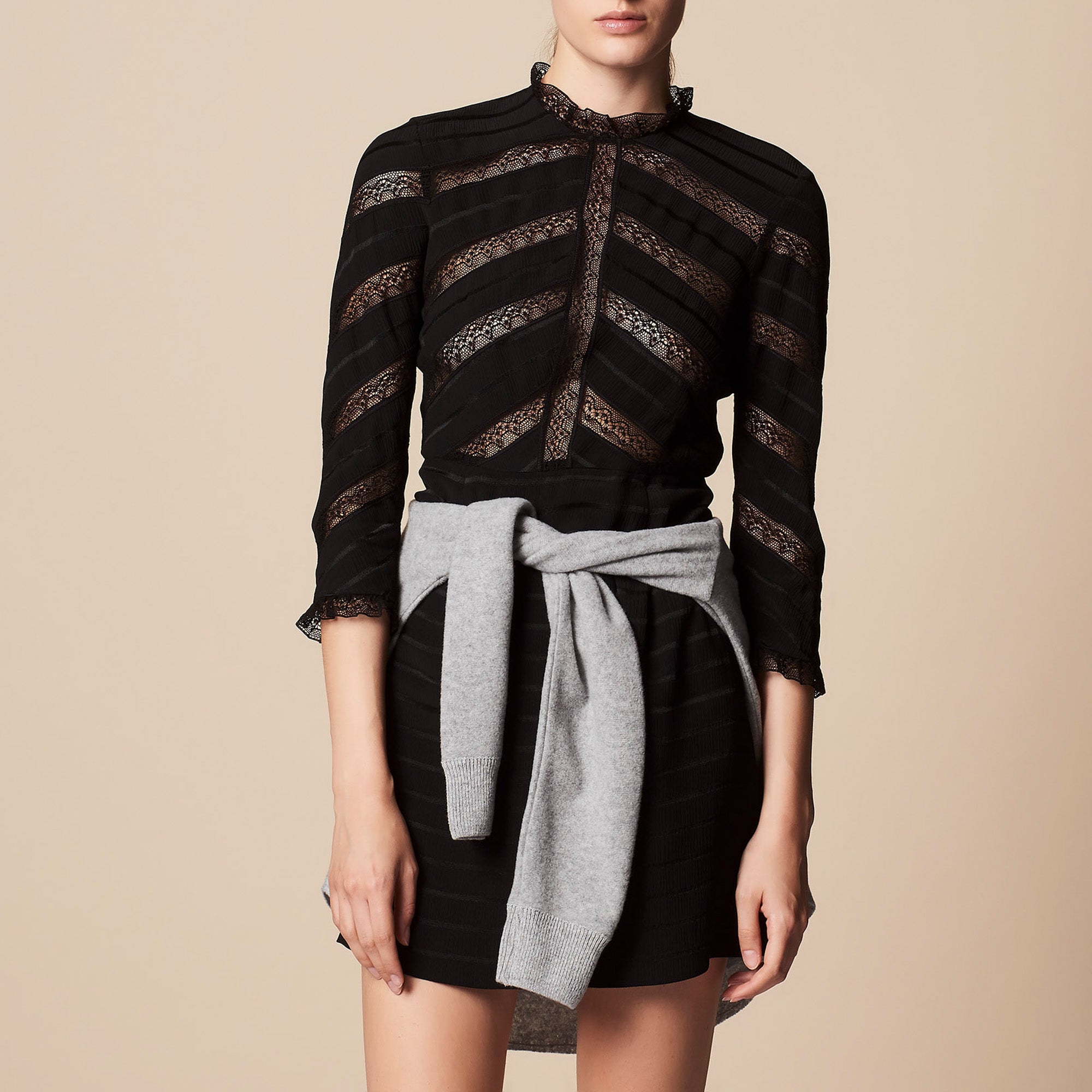 Robe avec bandes de dentelle Sandro seconde main