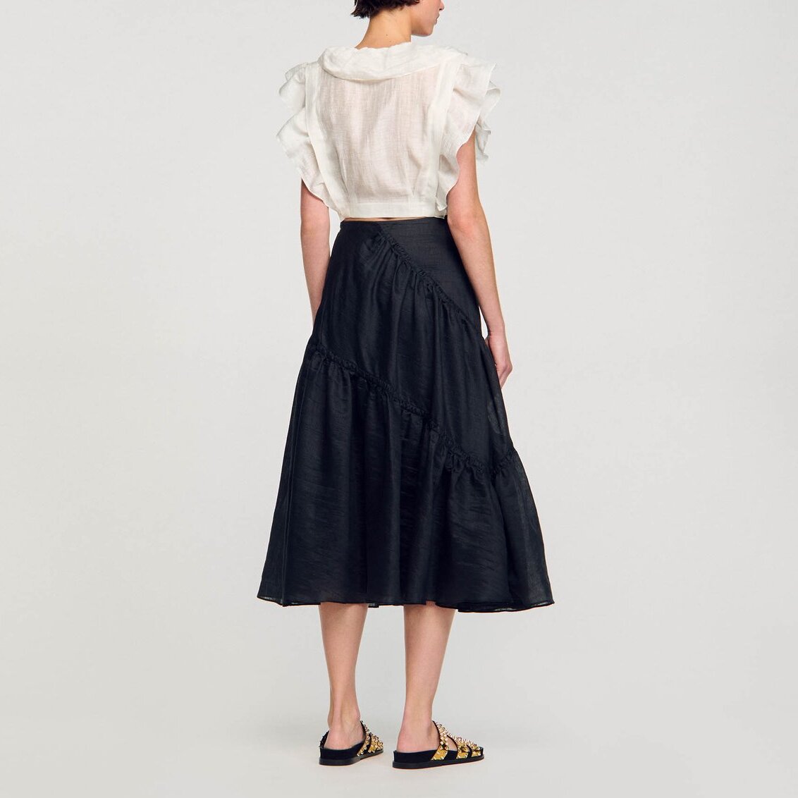 Top court à volants Sandro seconde main