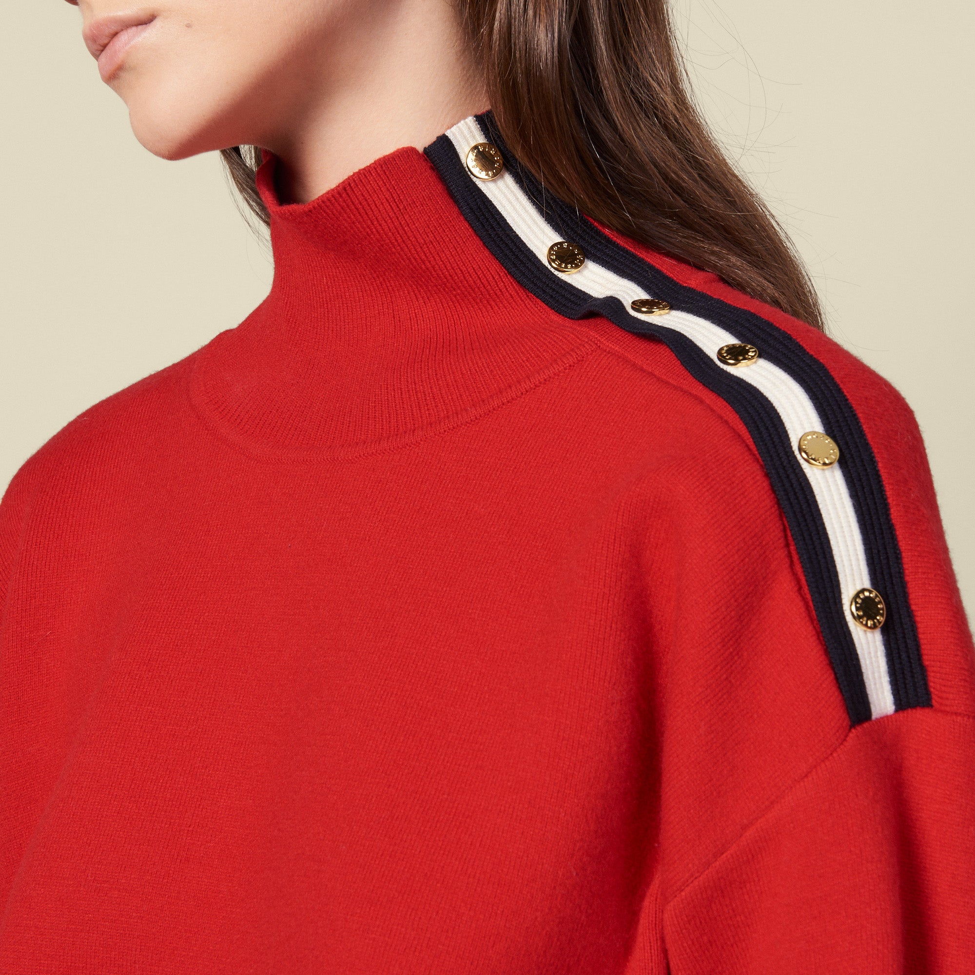 Pull col montant orné de pressions Sandro seconde main