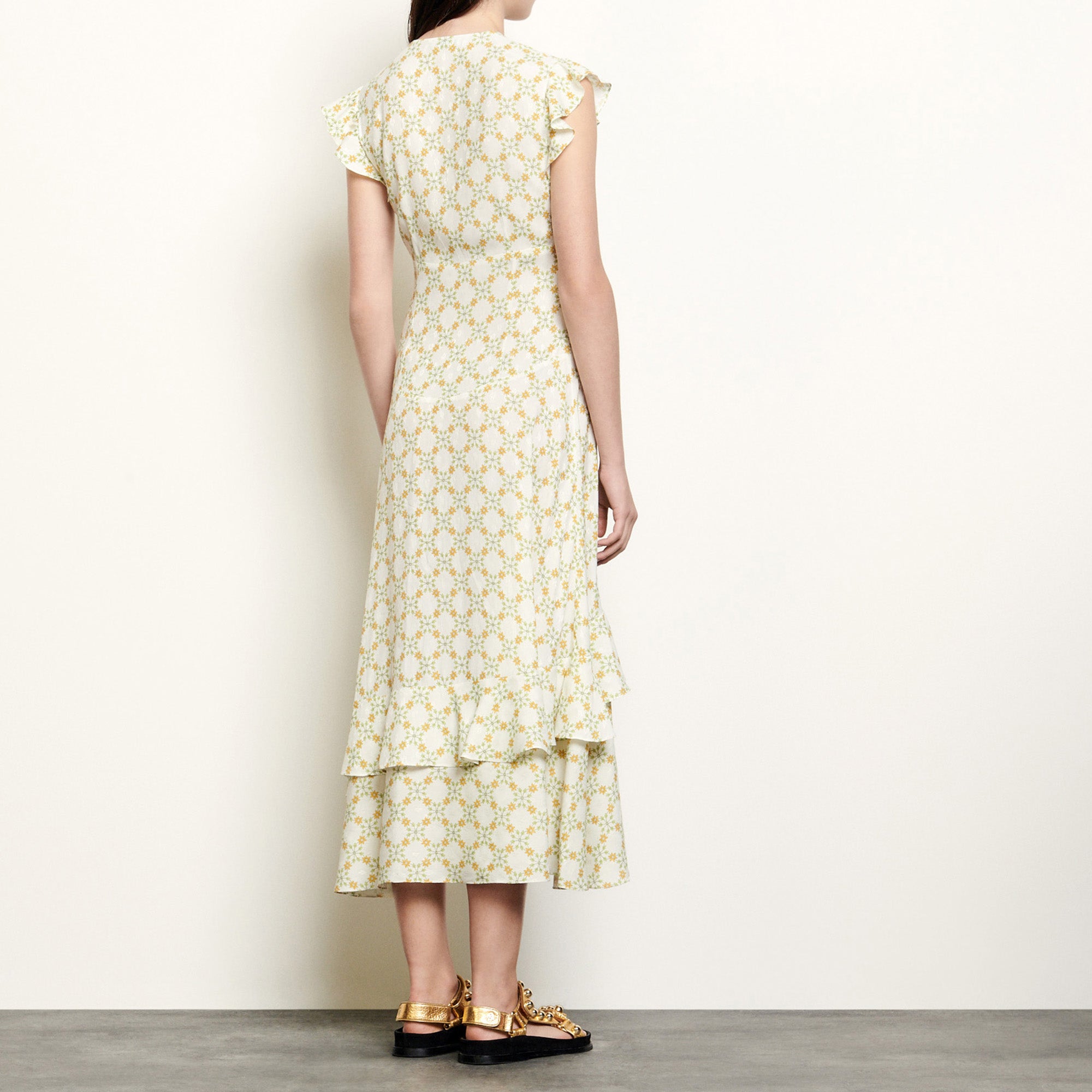 Robe longue en jacquard imprimé Sandro seconde main