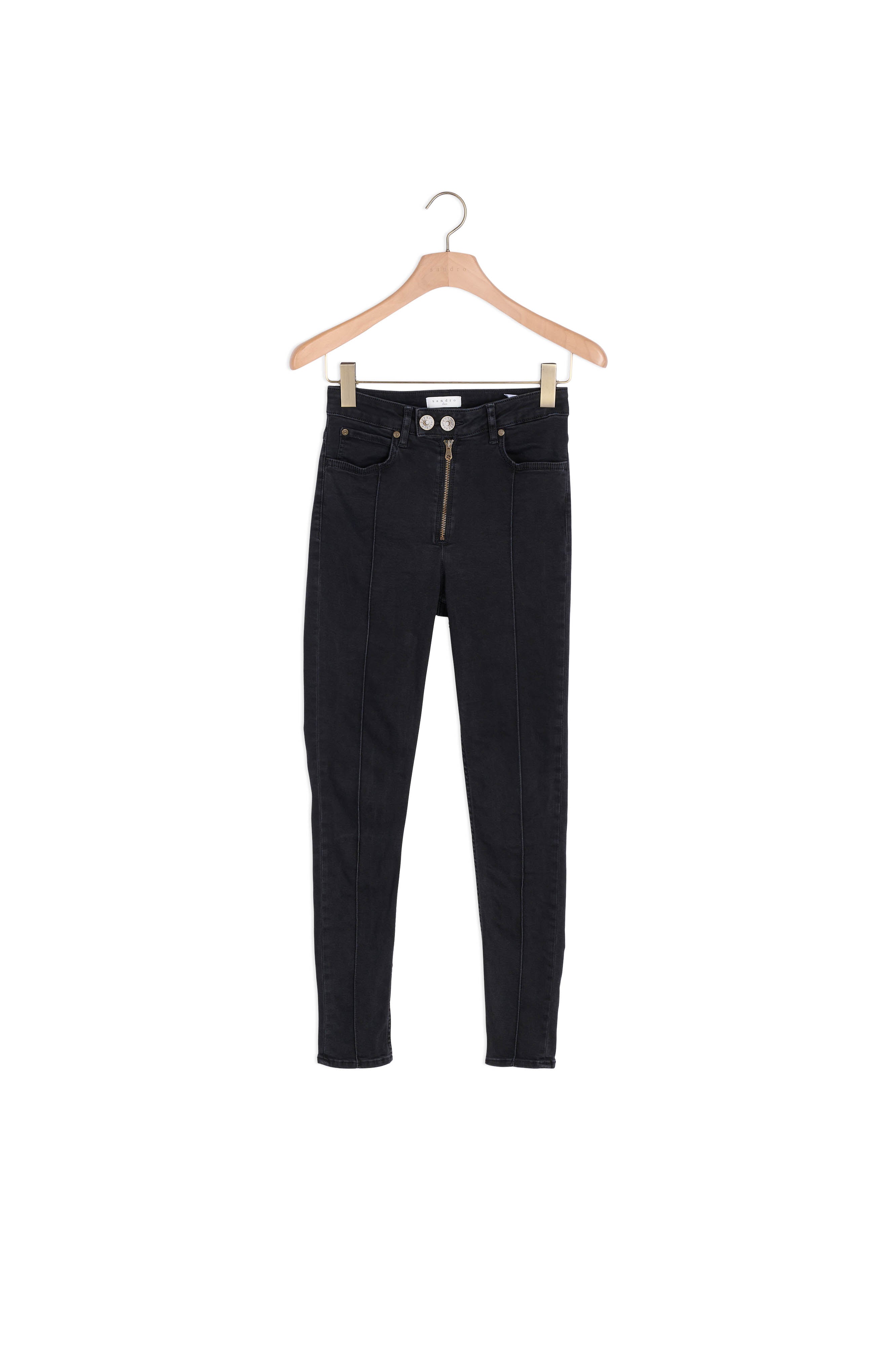 Jean noir délavé jeux de coutures Sandro seconde main