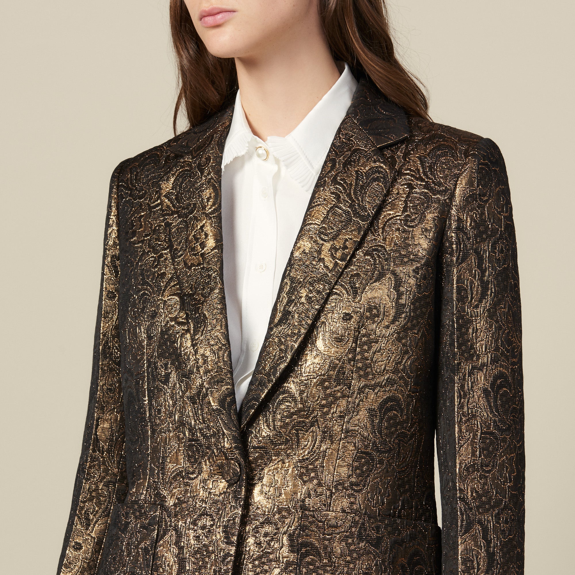 Veste de tailleur en brocard Sandro seconde main