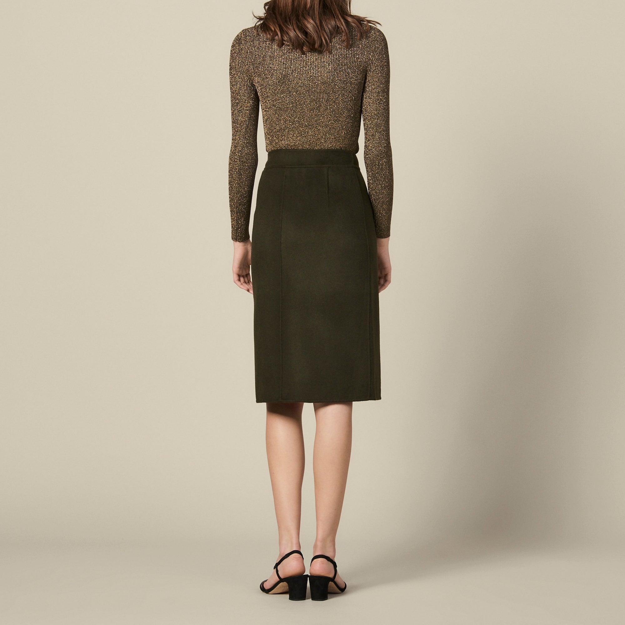 Jupe portefeuille fendue en laine Sandro seconde main