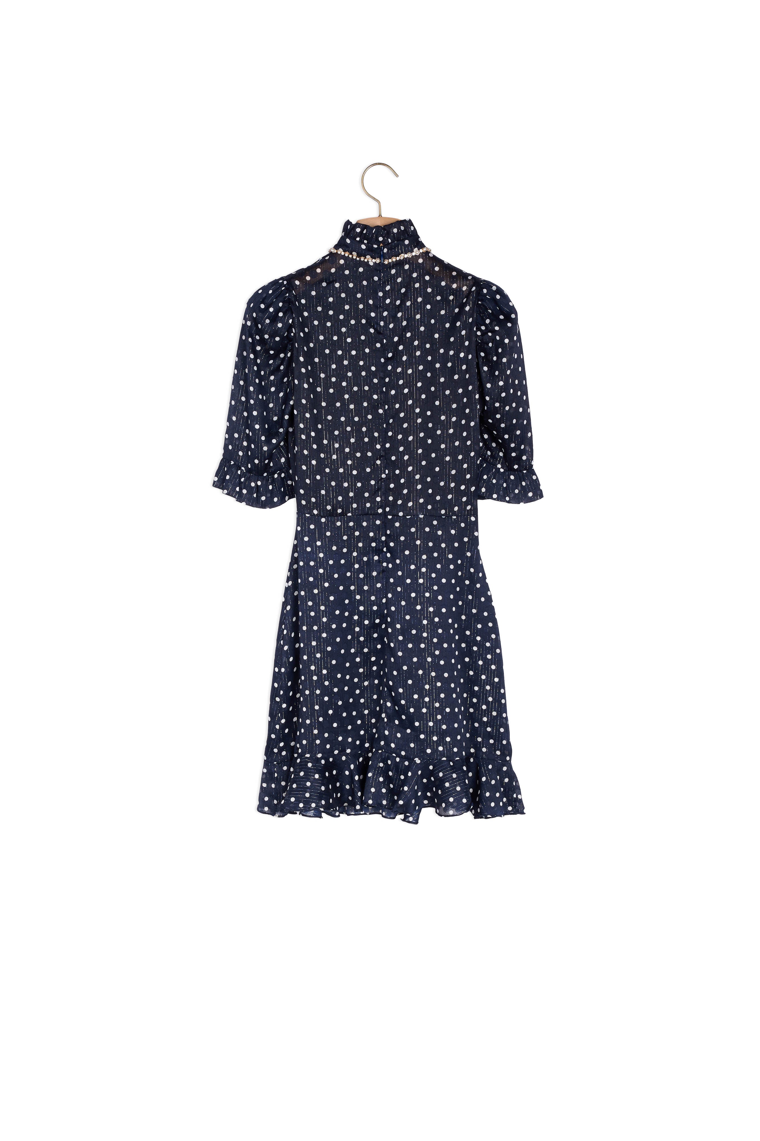 Robe imprimé marine et blanc Sandro seconde main