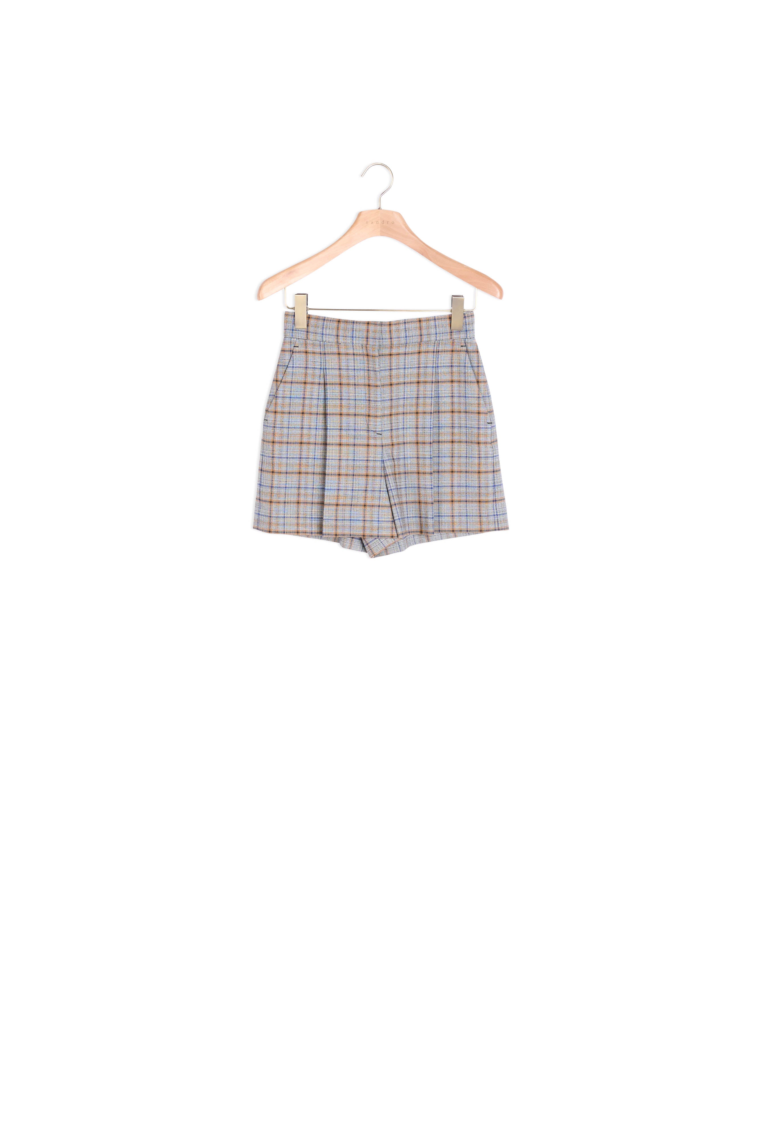 Short à carreaux doté de plis devant Sandro seconde main