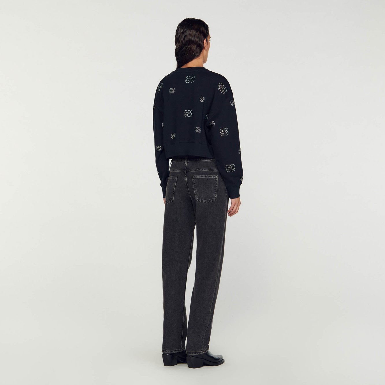 Sweatshirt court double S Sandro seconde main