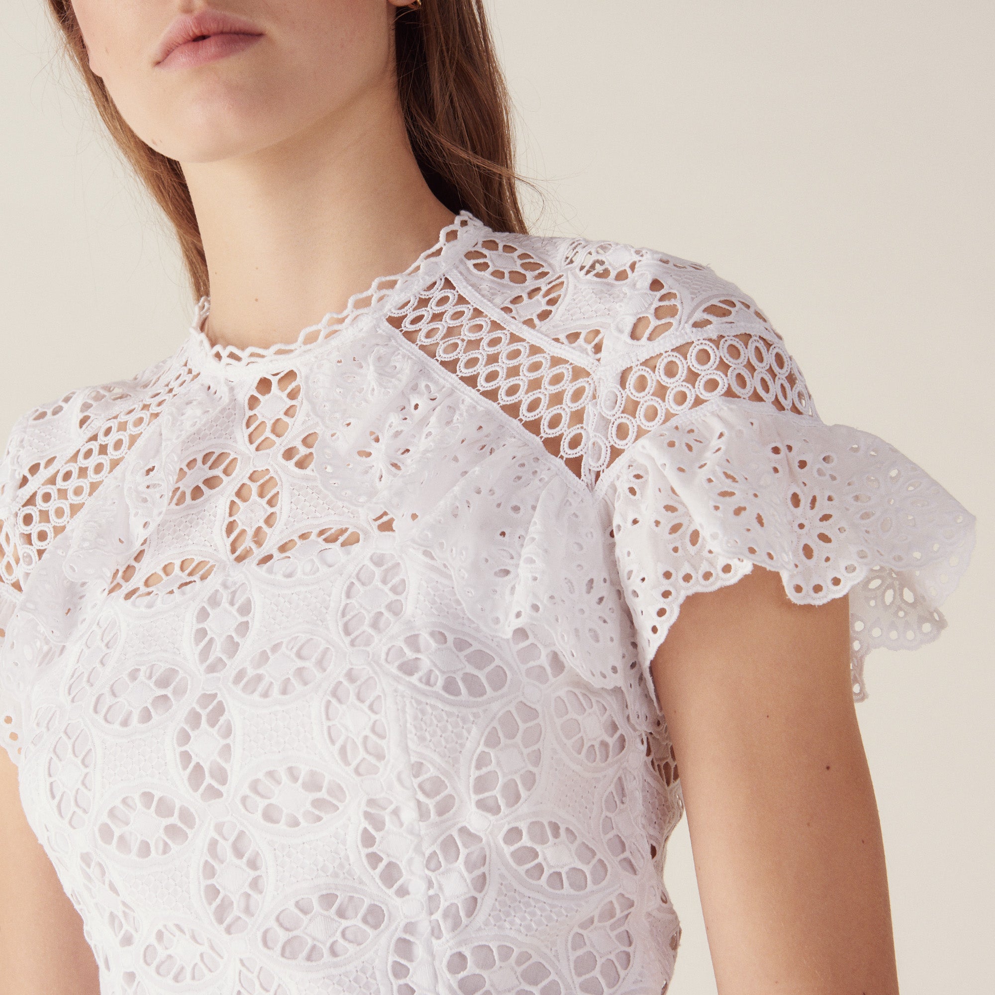 Robe en dentelle à volant Sandro seconde main