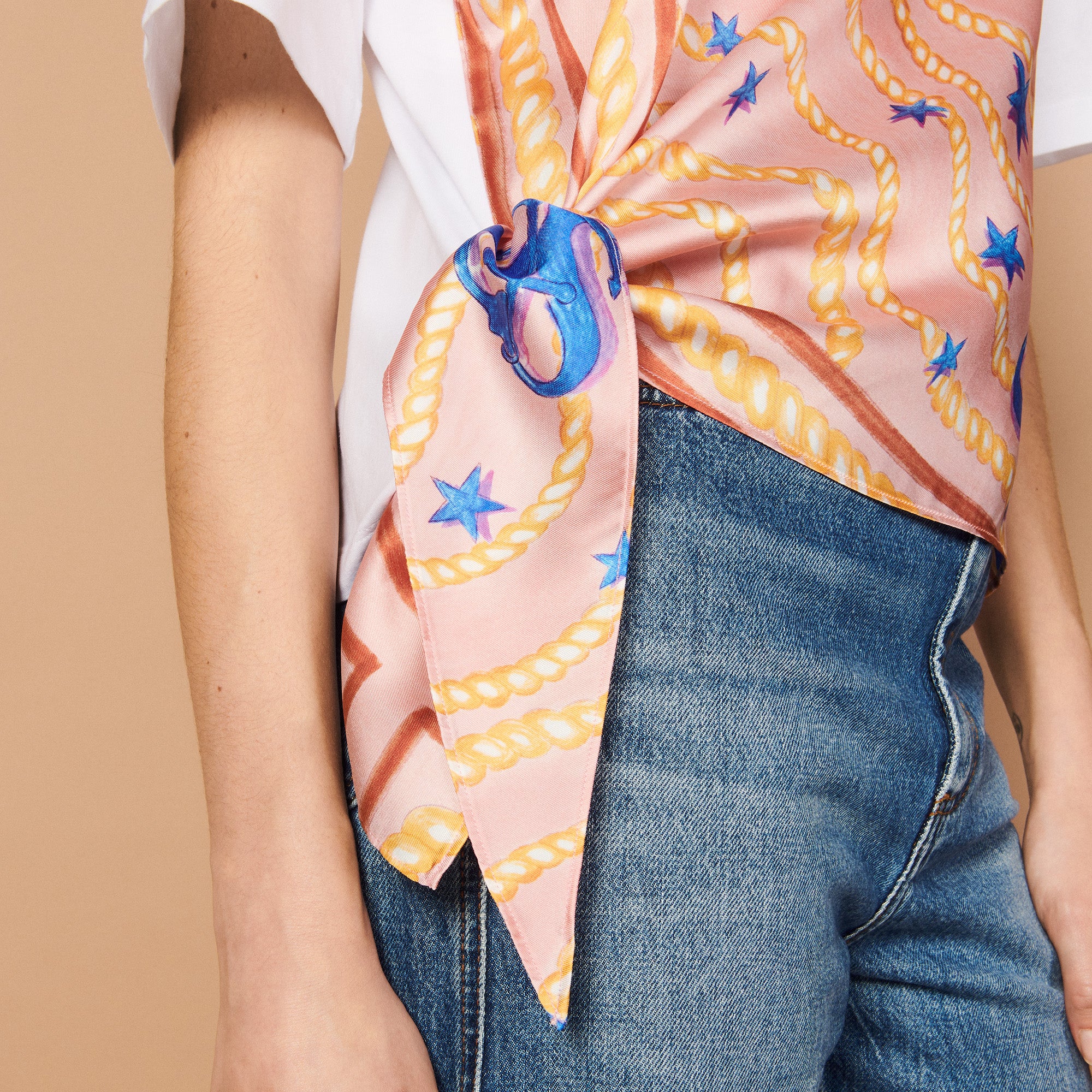 T-shirt avec empiècement imprimé Sandro seconde main