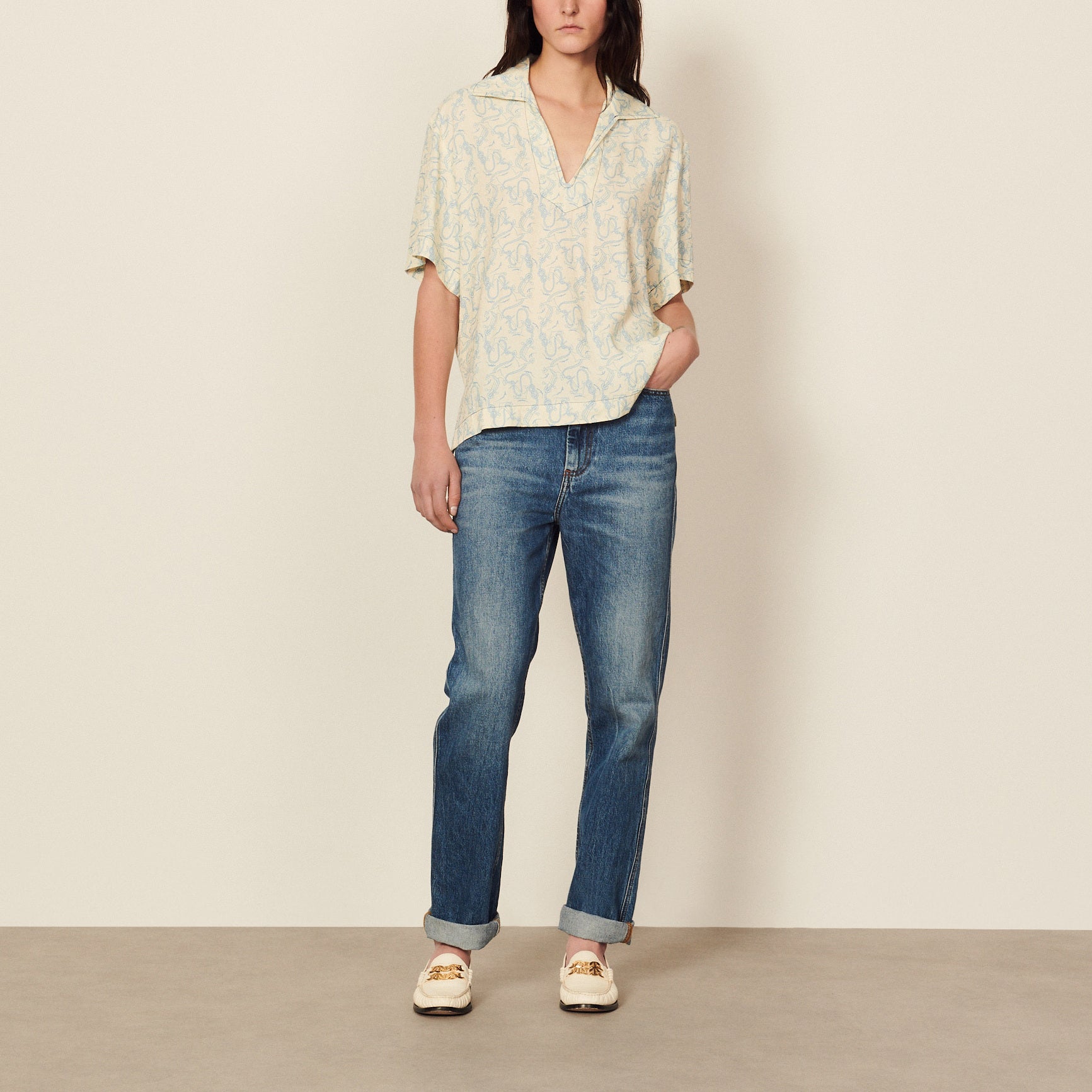 Top imprimé Sandro seconde main