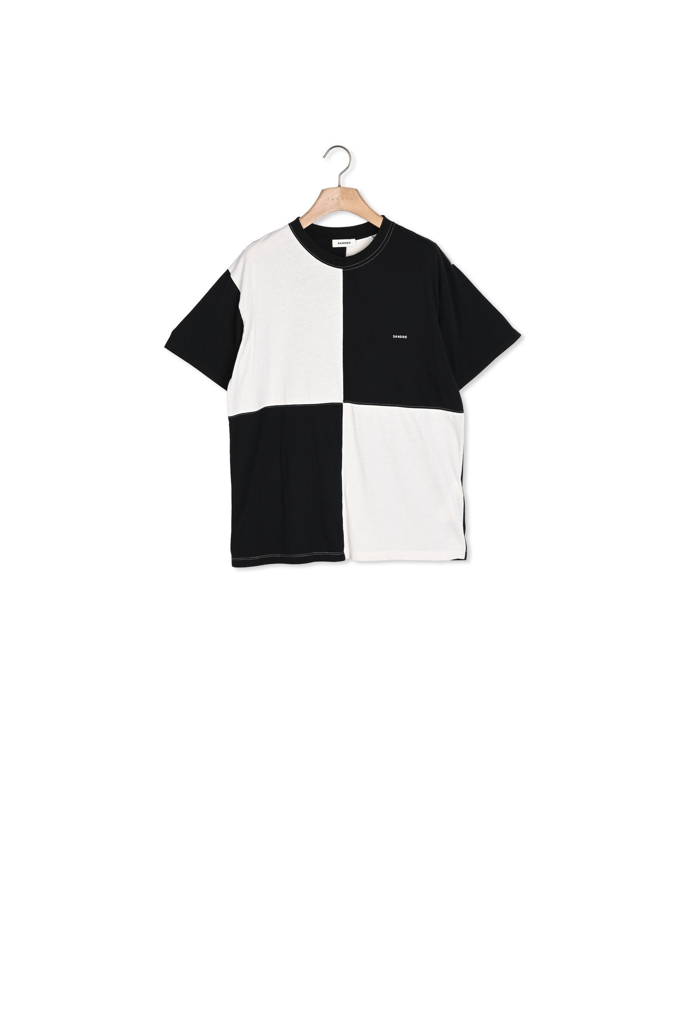 Tee-shirt en coton bio bicolore Sandro seconde main