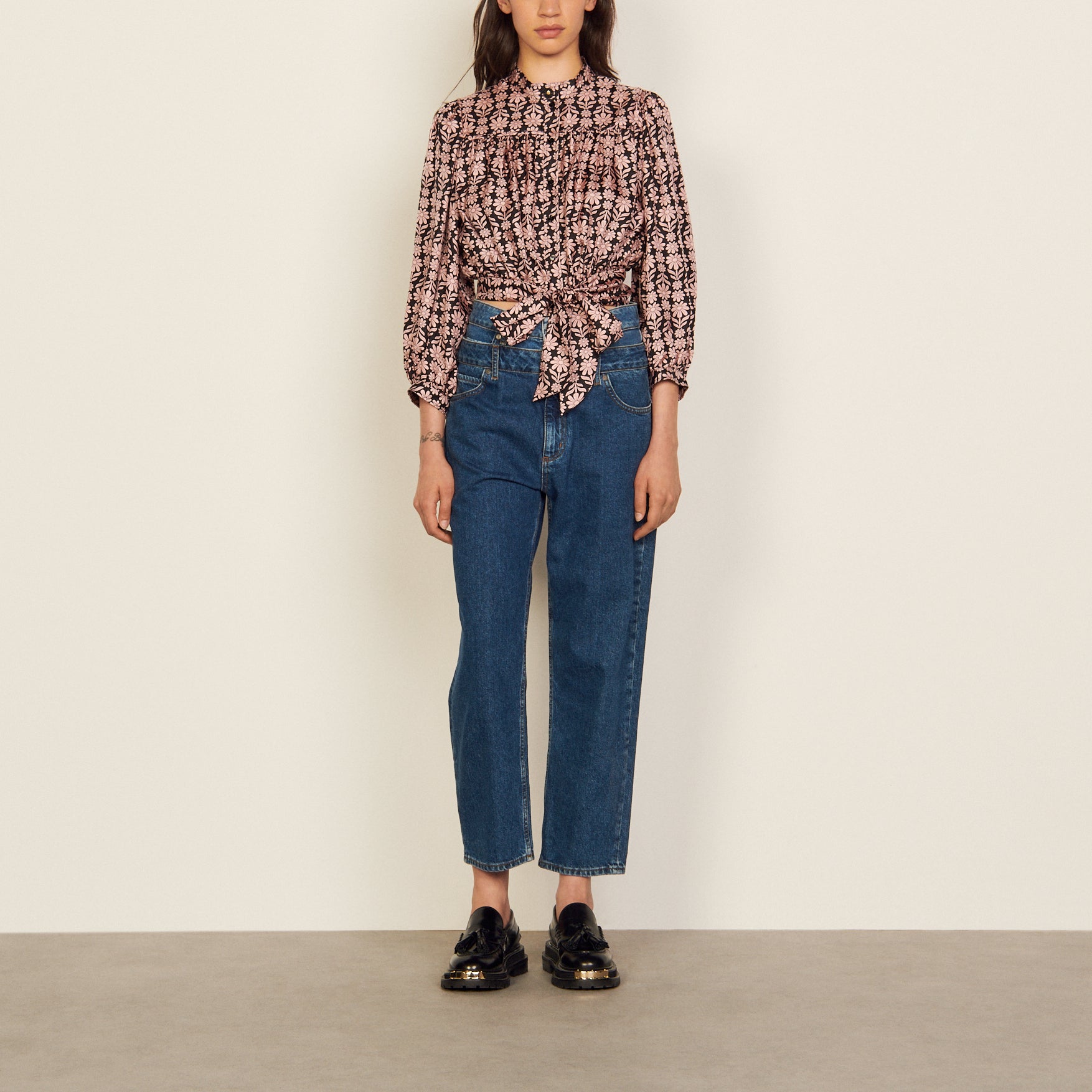 Chemise Noir / Rose Sandro seconde main