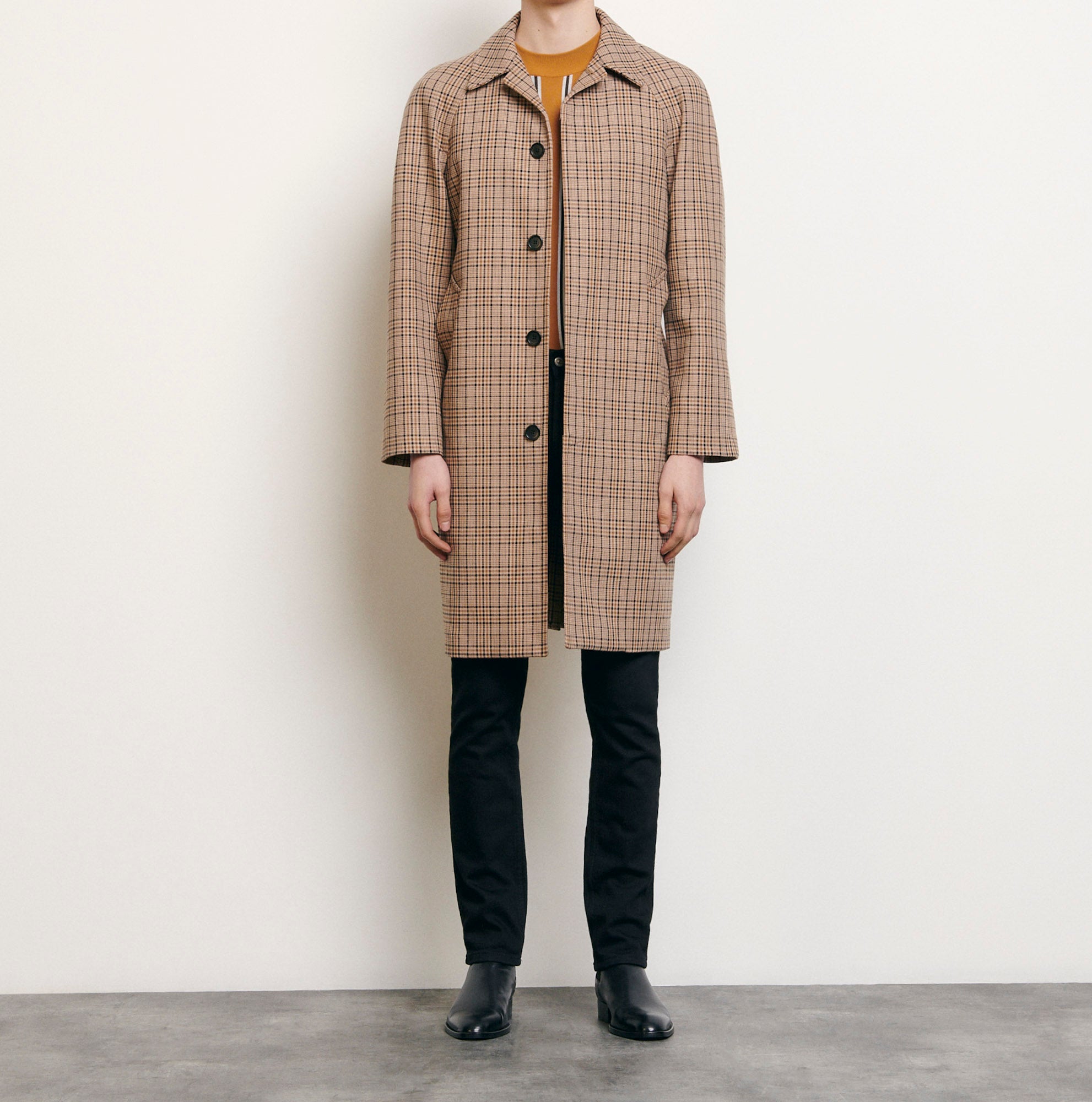 Manteau à carreaux fantaisie Sandro seconde main