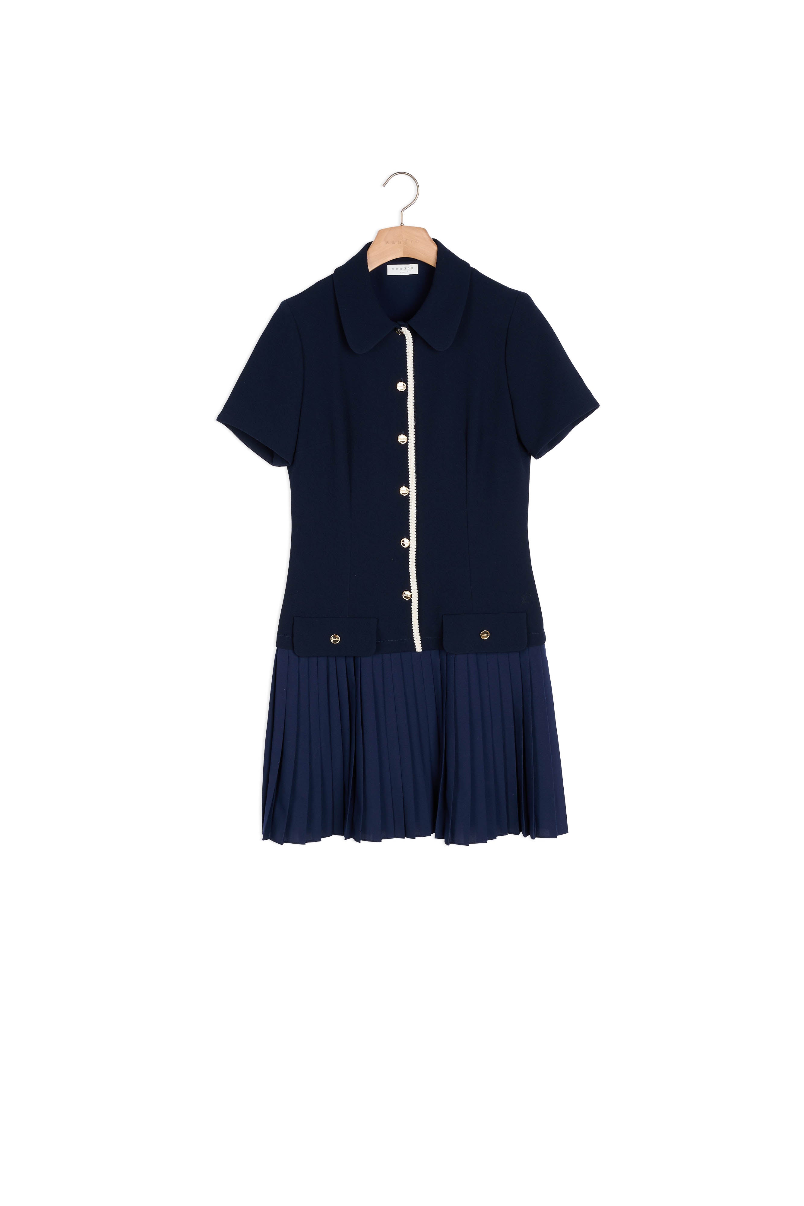 Robe plissée mix matières Sandro seconde main