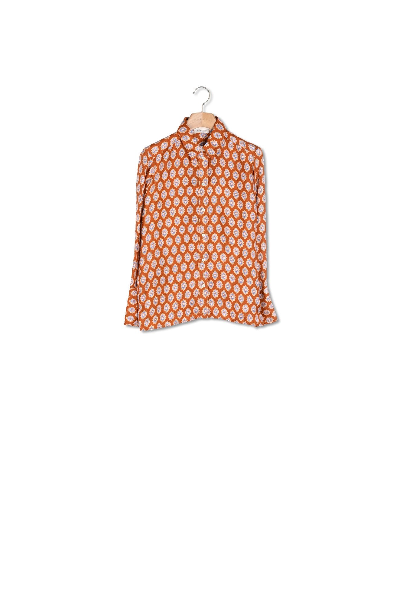 Chemise classique en soie imprimée Sandro seconde main