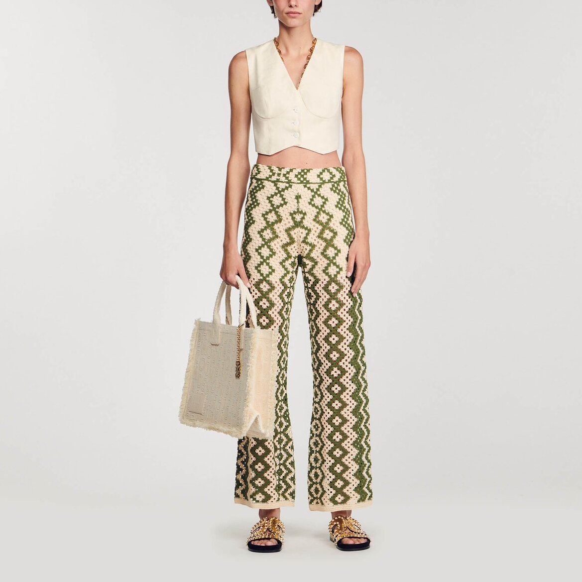 Pantalon en Maille Sandro seconde main