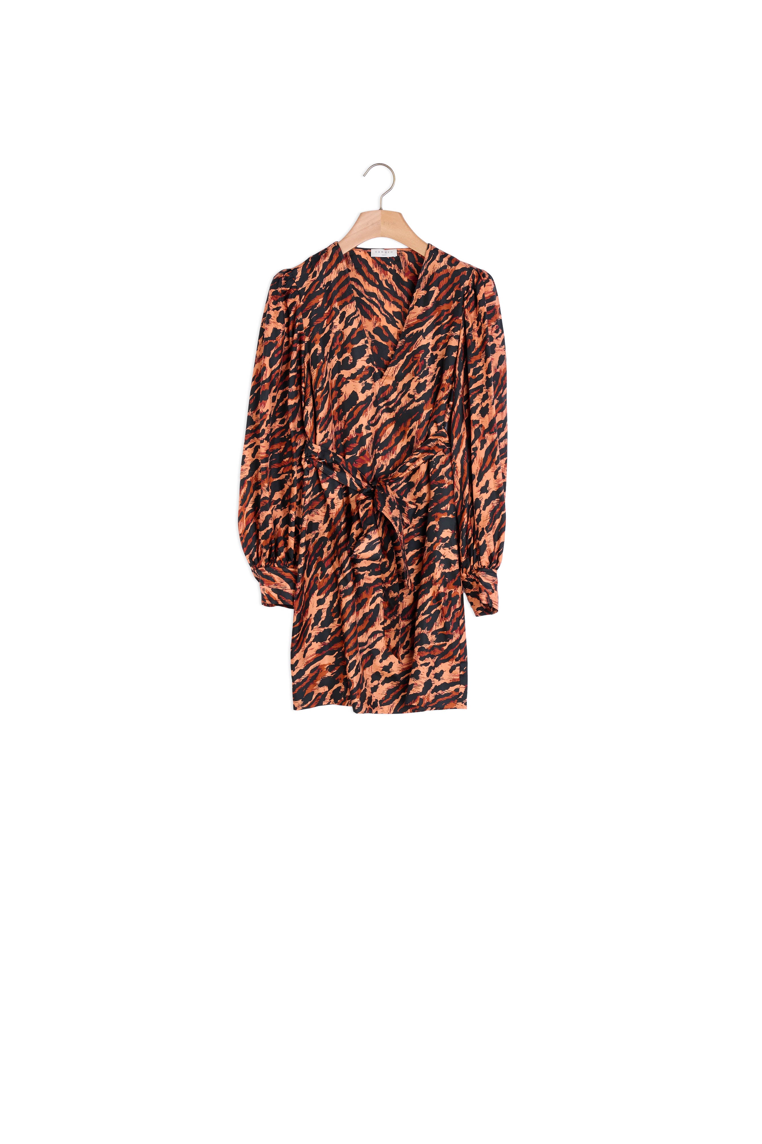 Robe courte imprimée en soie Sandro seconde main