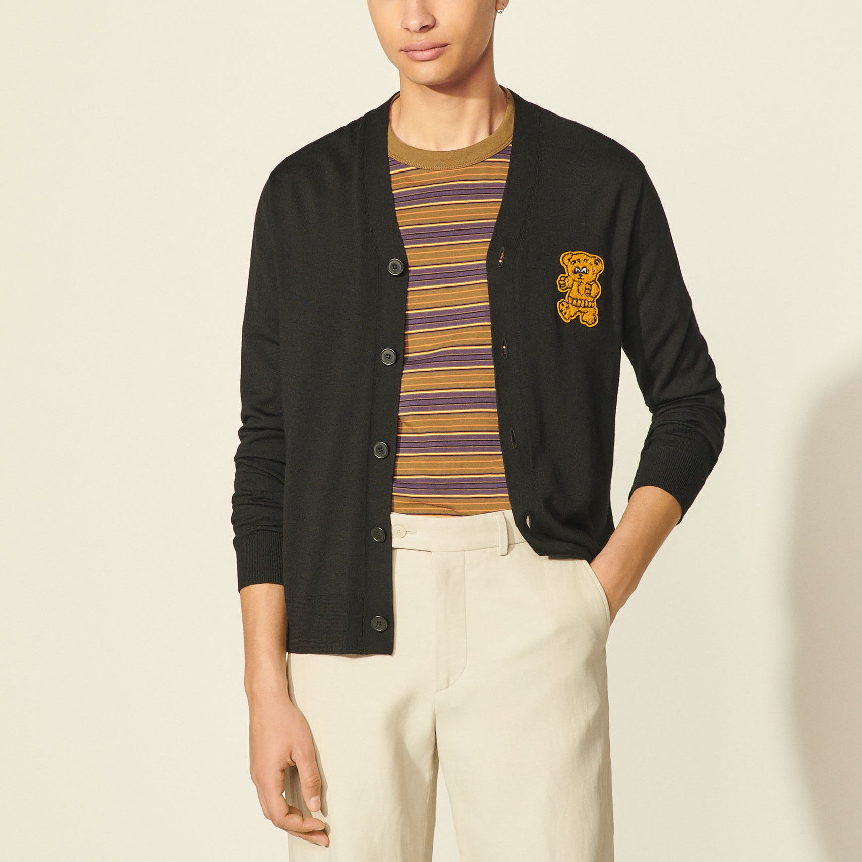 Cardigan avec patch ourson Sandro seconde main