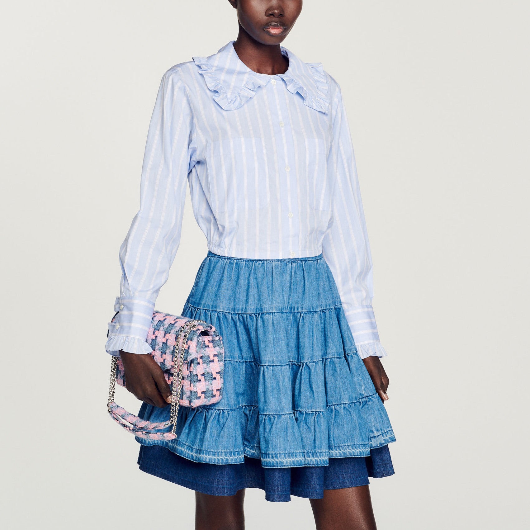 Jupe courte en denim Sandro seconde main