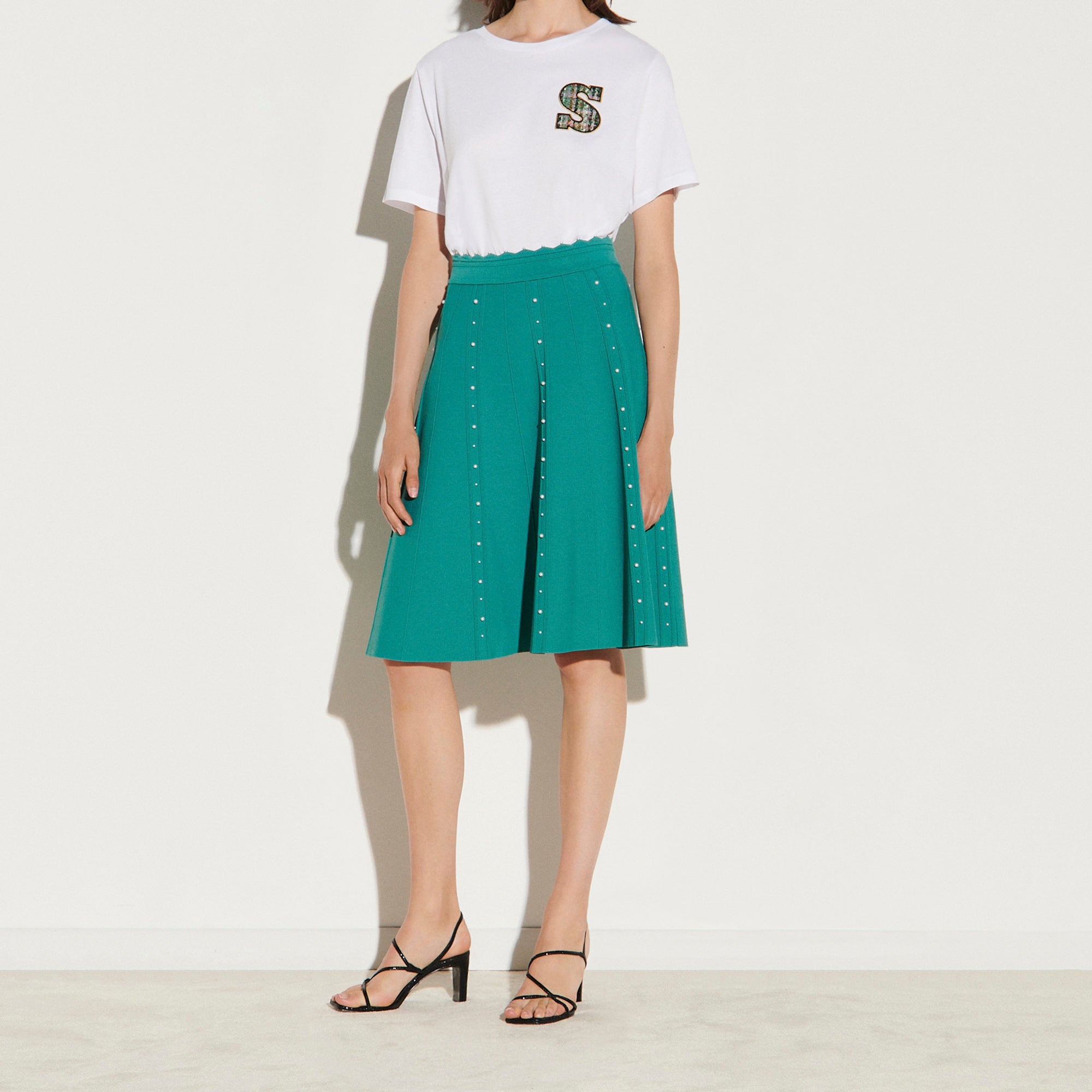 Jupe en Maille ornée de perles Sandro seconde main