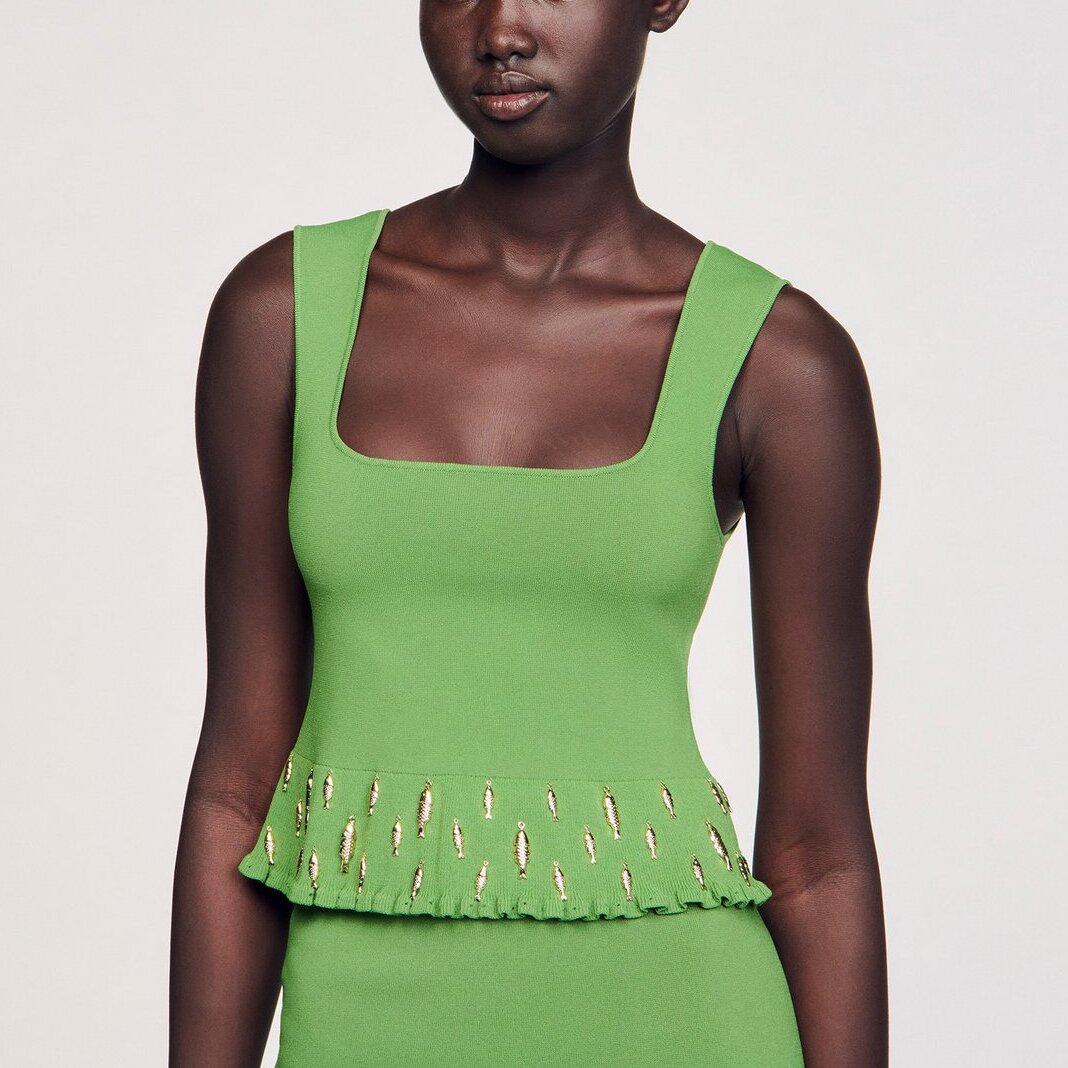 Top en maille à pampille Sandro seconde main