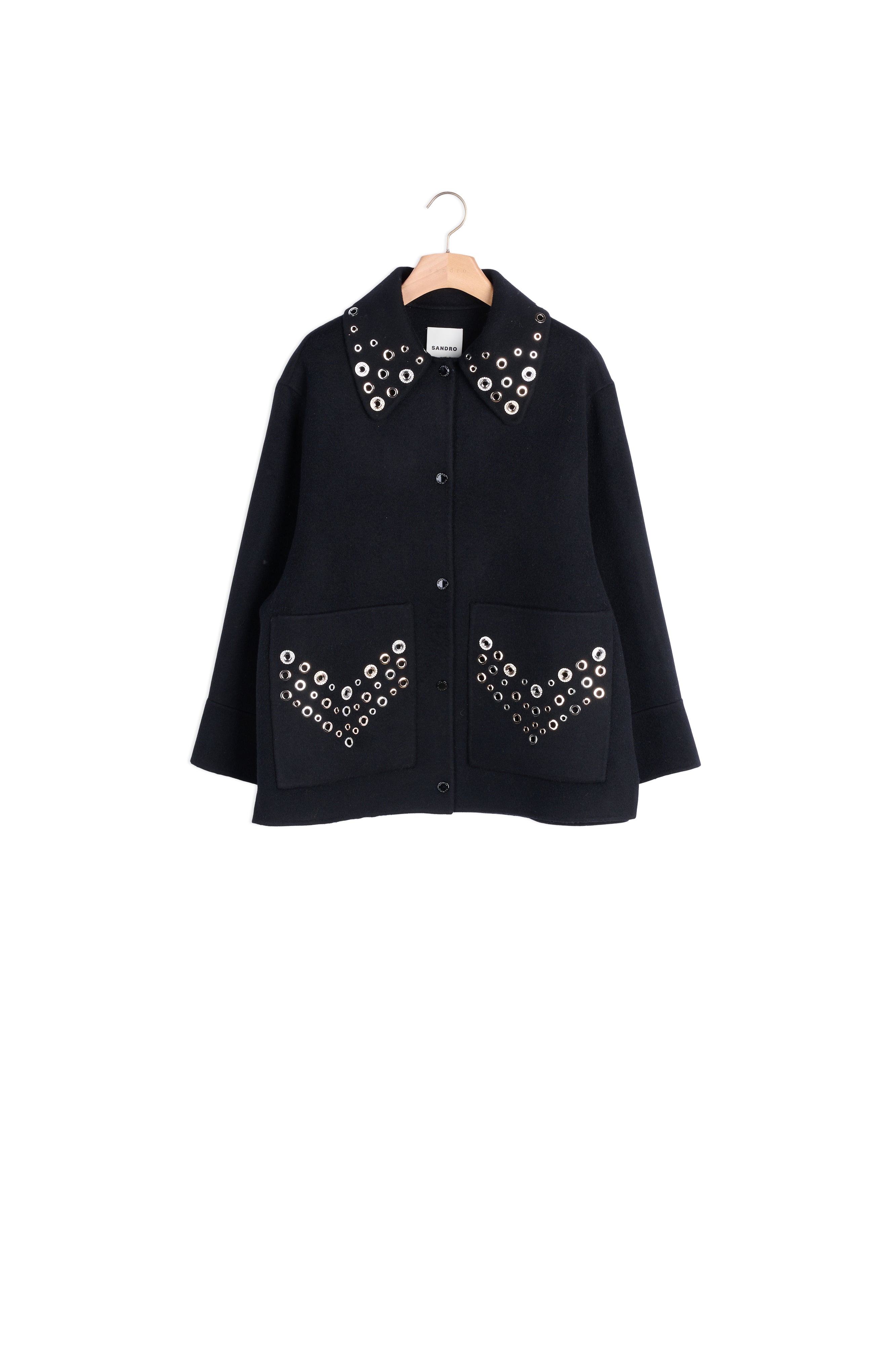 Manteau en laine orné d'œillets Sandro seconde main