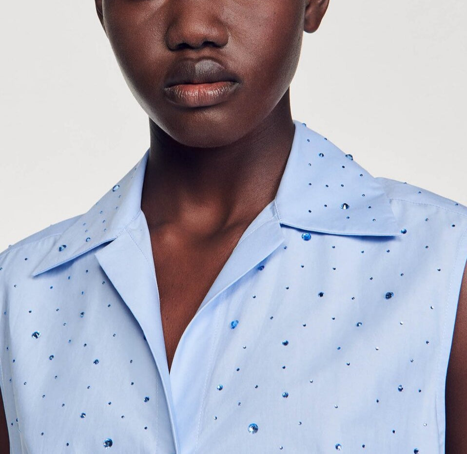 Robe longue nouée ornée de strass Sandro seconde main