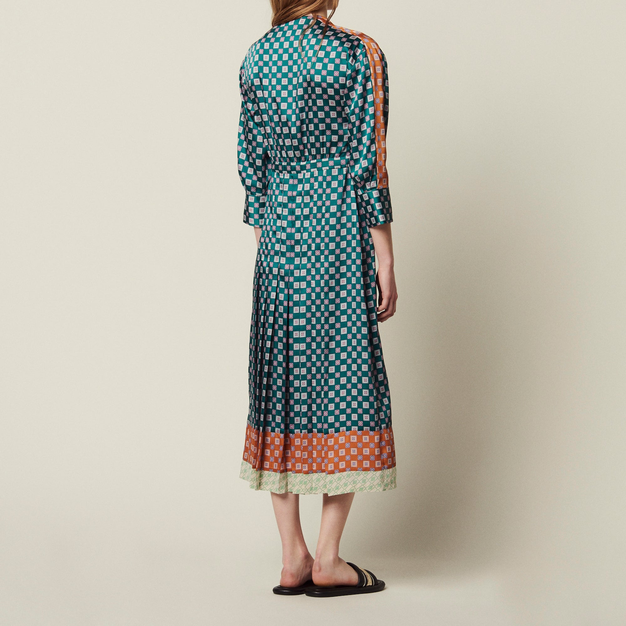 Robe longue en patchwork d'imprimés Sandro seconde main