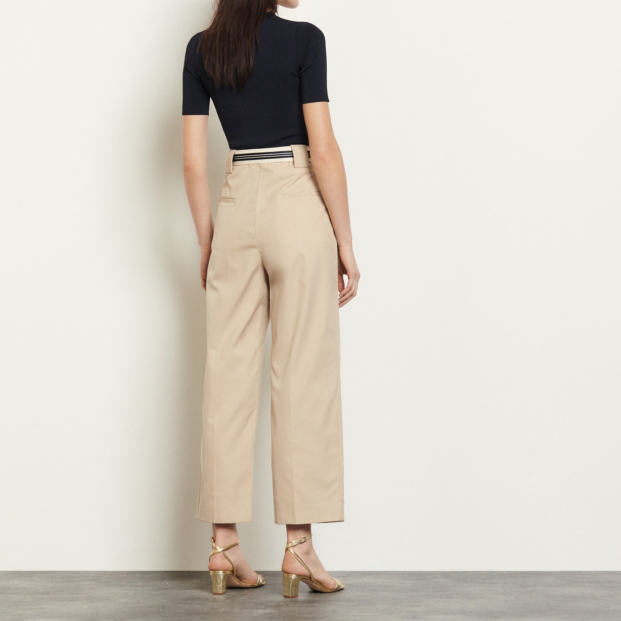 Pantalon en gabardine de coton Sandro seconde main