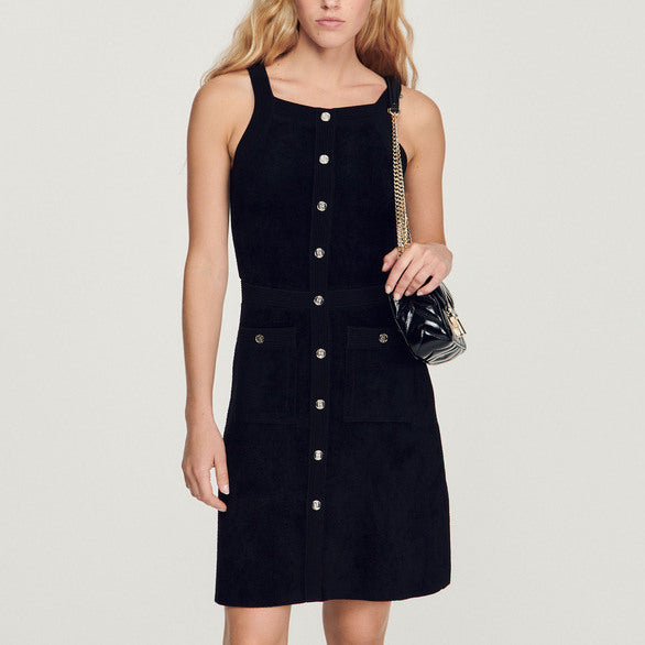 Robe sans manches effet velours Sandro seconde main