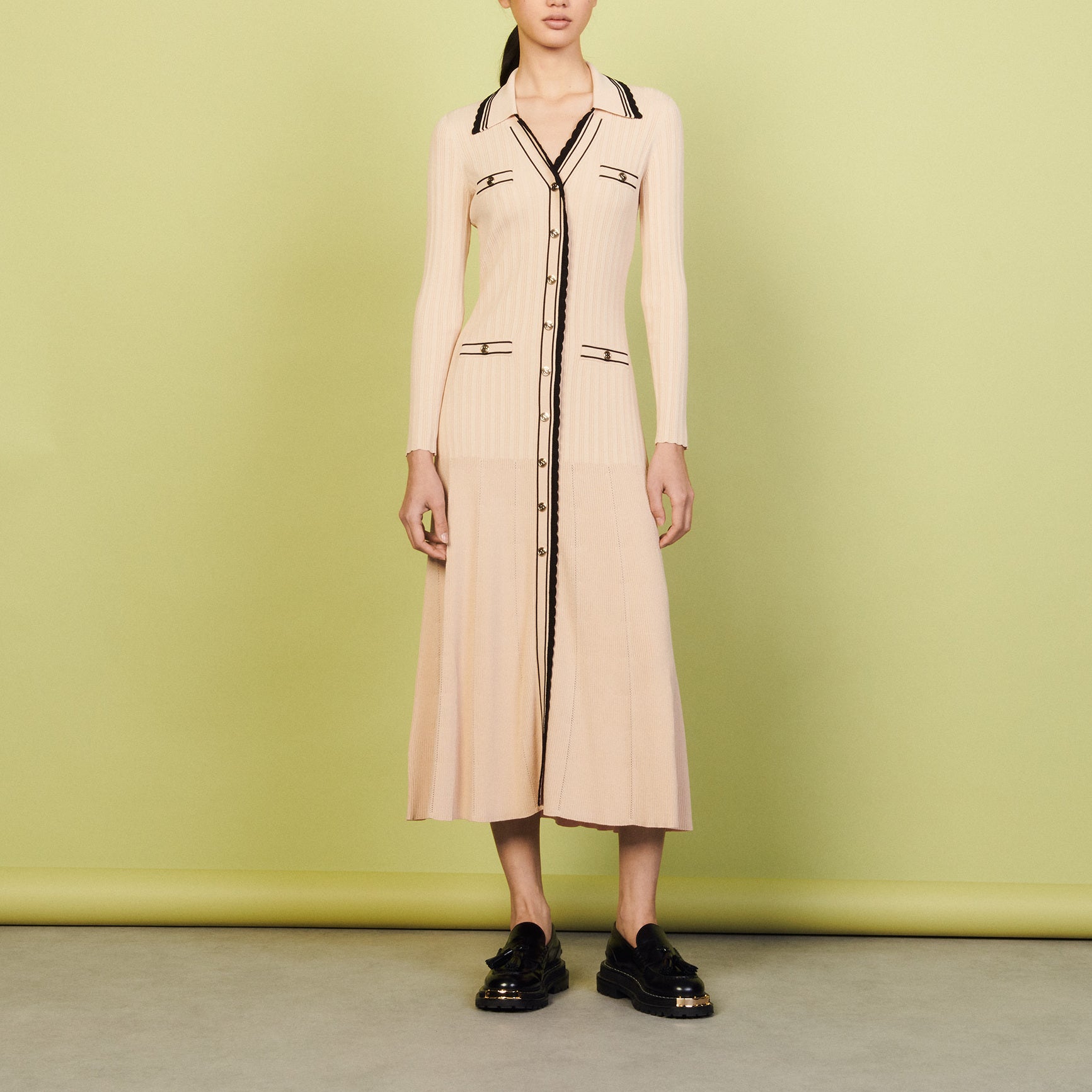 Robe longue gilet en Maille Sandro seconde main